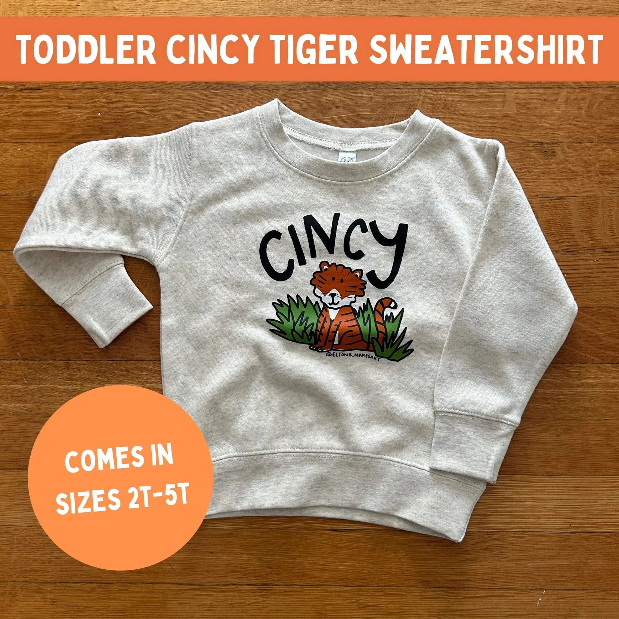 Toddler Cincy Tiger Crewneck Sweatshirt PREORDER