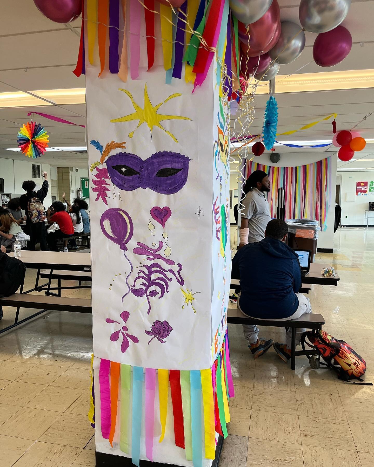 The cafeteria is transforming for the carnival dance tonight!