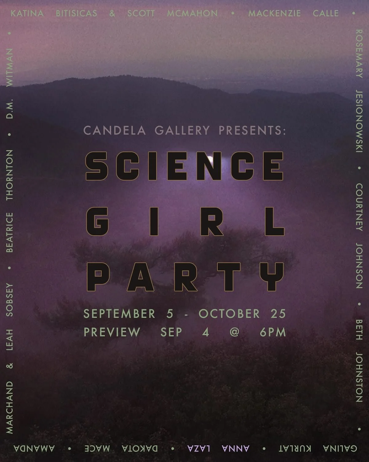 9.05.2025-10.25.2025
SCIENCE GIRL PARTY

Preview Reception: Thursday, September 4: Doors at 6, Walkthrough at 6:30
First Friday Art Walk Opening: Friday, September 5, 5-8pm

Featured artist: Anna Laza (@laza_anna)

SGP will be on view alongside a sol