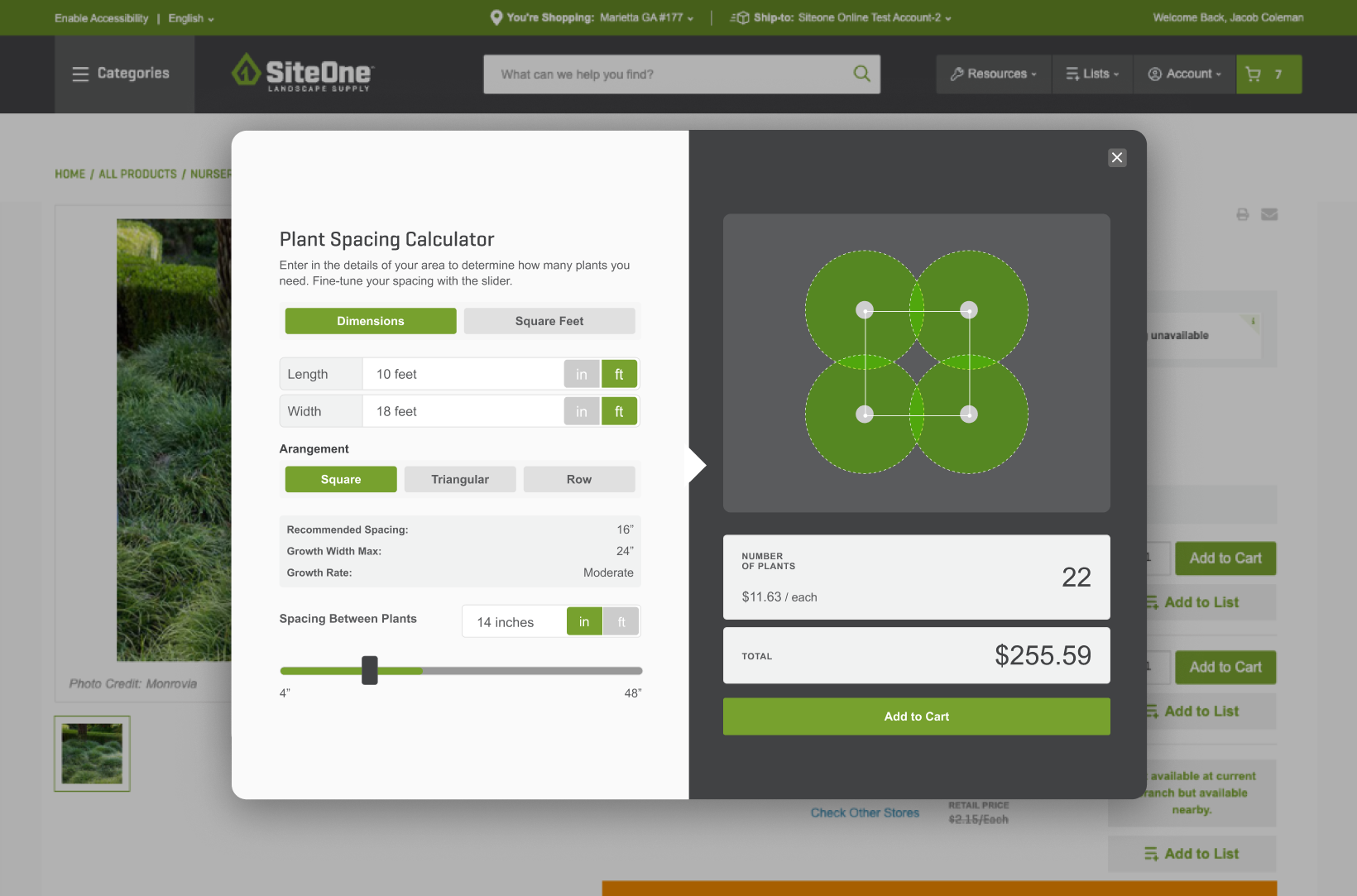 Plant Spacing Calculator on the PDP - Screen 1.png