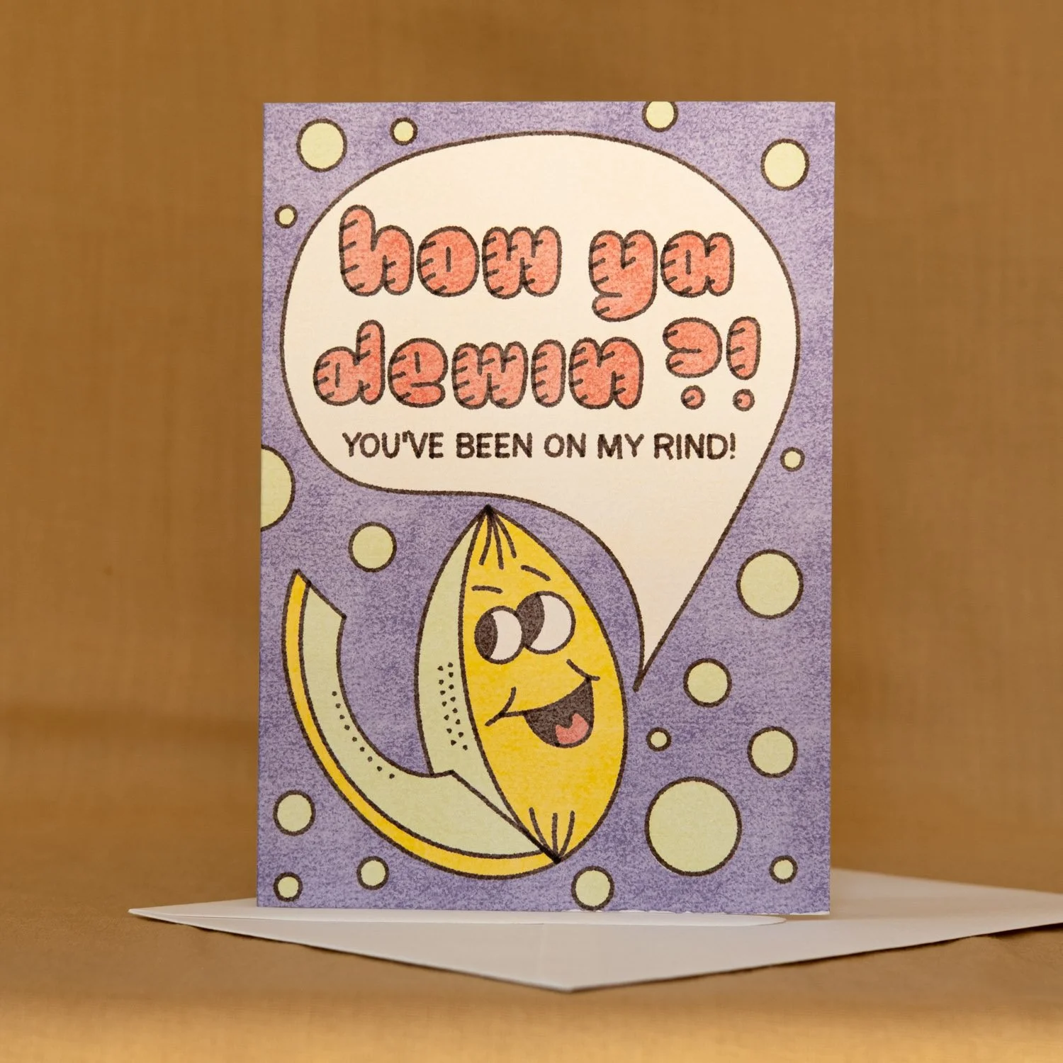 Thinking Of You Card, Checking In Friendship Pun, Retro