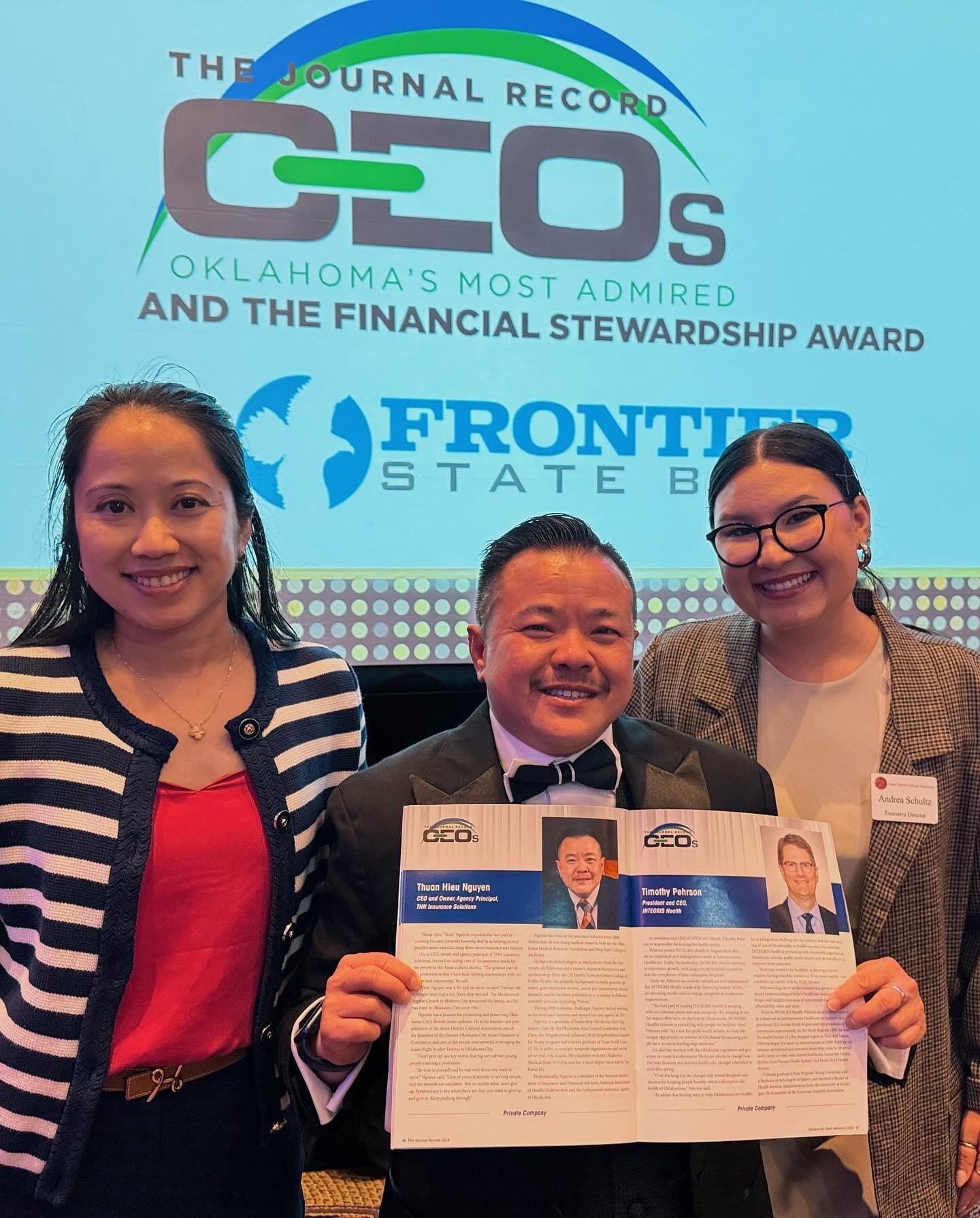 Congratulations to @toonnguyen, CEO of @thninsurance for being recognized by the Journal Record at the 2024 Oklahoma&rsquo;s Most Admired CEO&rsquo;s &amp; Financial Stewardship Awards!👏🏼