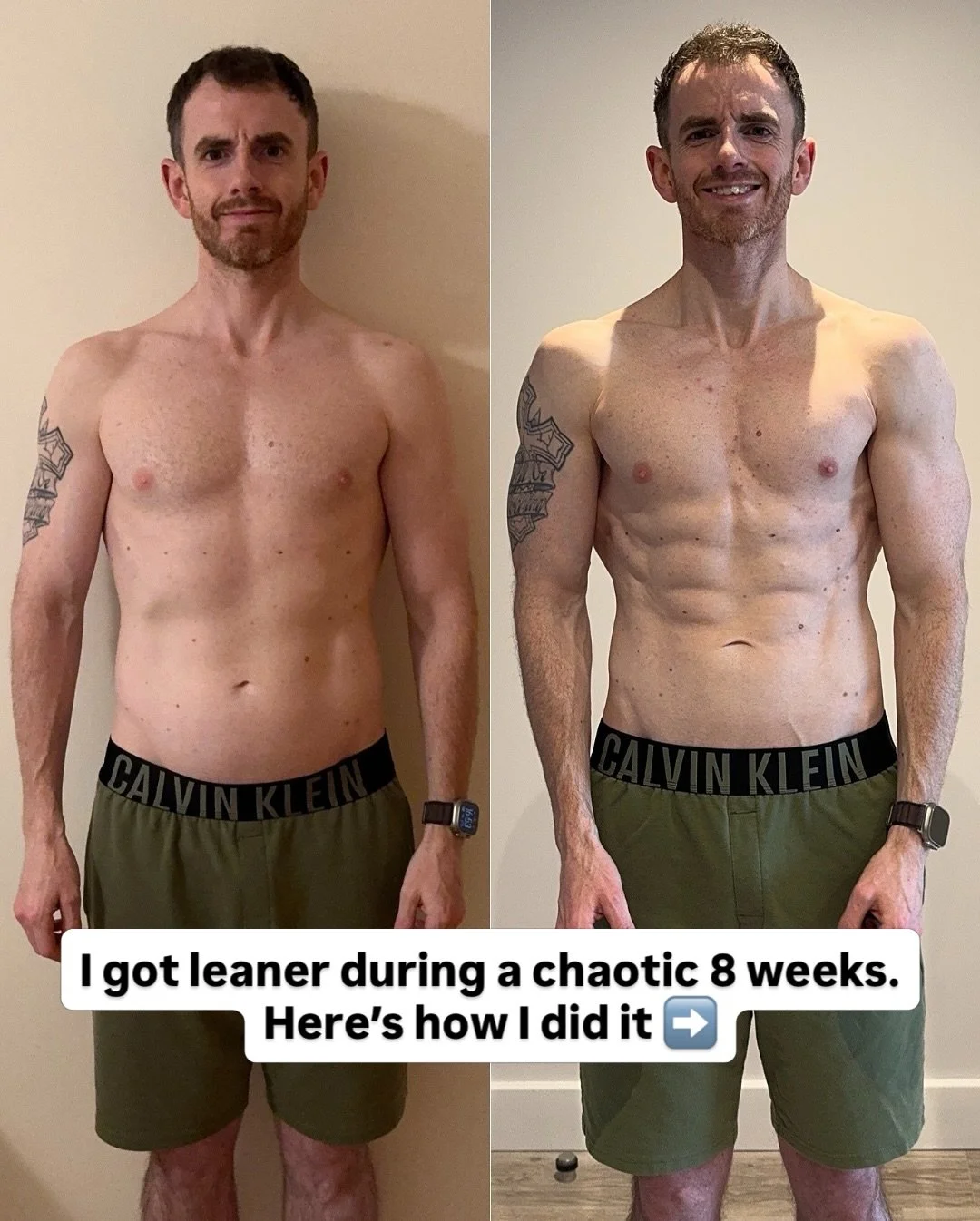 This transformation came from an 8 week block I ran after marathon prep.

And the most important detail is this.

It wasn&rsquo;t a clean, perfect 8 weeks.

During that same time period, I was going through:

An ADHD diagnosis
Moving home
And running