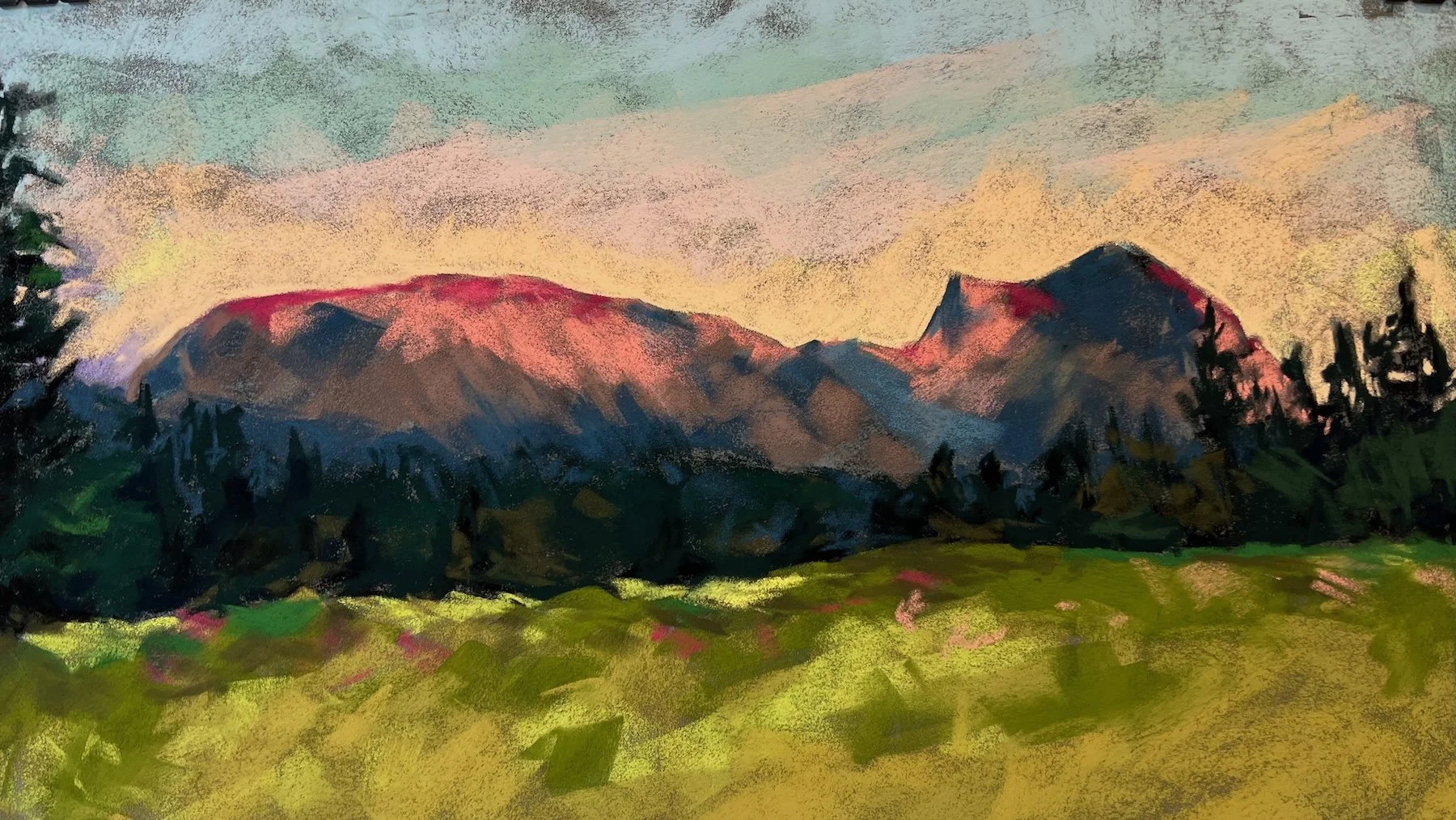 Twilight in Kakwa • 11.5 x 20.5 • Soft Pastel on Pastel Paper • Available Soon