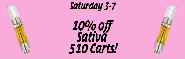 10% Off Sativa 510 Carts!