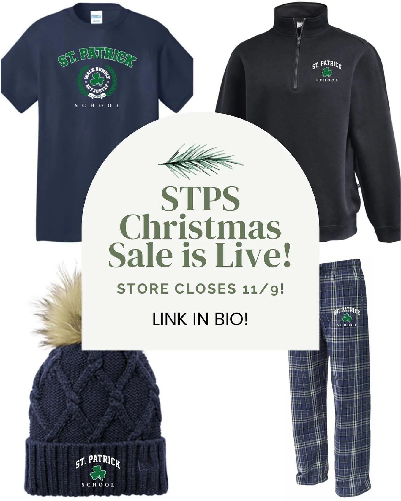 🎄Get a head start on your Christmas shopping! The Saint Patrick Holiday Shop is open for a limited time. Santa&rsquo;s elves are helping us with a pop up Christmas shop open now through 11/9 only!  LINK IN BIO!🎄

#schoolspirit #sweatshirts #hoodies