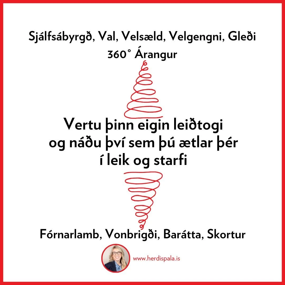 Hvorn sp&iacute;ralinn ert &thorn;&uacute; a&eth; n&aelig;ra - me&eth; &thorn;&iacute;nu hugarfari og heg&eth;un? Stunda&eth;u &ouml;fluga sj&aacute;lfsforystu og vertu &thorn;inn eigin lei&eth;togi. Meira inn &aacute; herdispala.is #sjalfsforysta