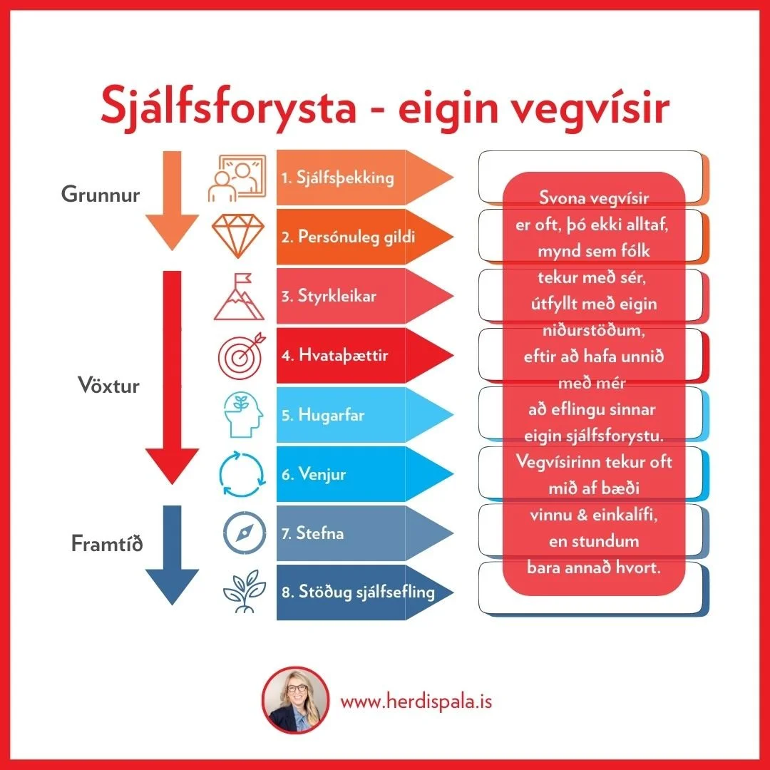 &Aacute;tt &thorn;&uacute; &thorn;inn eigin vegv&iacute;si, sem &thorn;&uacute; hefur sett saman og getur fylgt &uacute;t fr&aacute; &thorn;&iacute;num eigin forsendum; gildum, styrkleikum, hvatningu og eigin stefnu? Meira inn &aacute; herdispala.is 