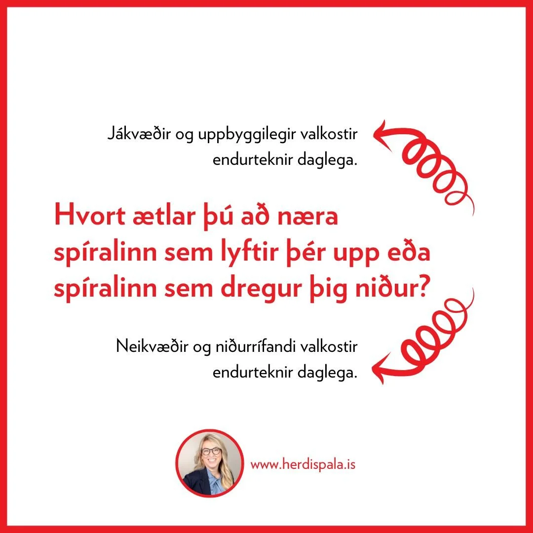 A&eth; stunda &ouml;fluga sj&aacute;lfsforystu hj&aacute;lpar &thorn;&eacute;r a&eth; taka &aacute;kvar&eth;anir sem eru g&oacute;&eth;ar fyrir &thorn;ig, &iacute; einkal&iacute;fi og starfi, og endurtaka g&oacute;&eth;ar venjur daglega. Me&eth; &tho
