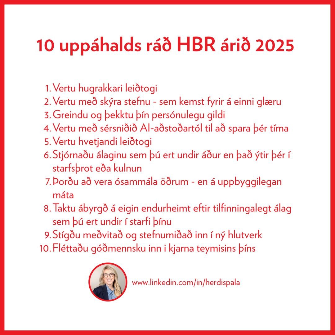 G&oacute;&eth; r&aacute;&eth; fyrir &thorn;ig! Meira inn &aacute; herdispala.is #sjalfsforysta #stjornun #leidtogi #arangur