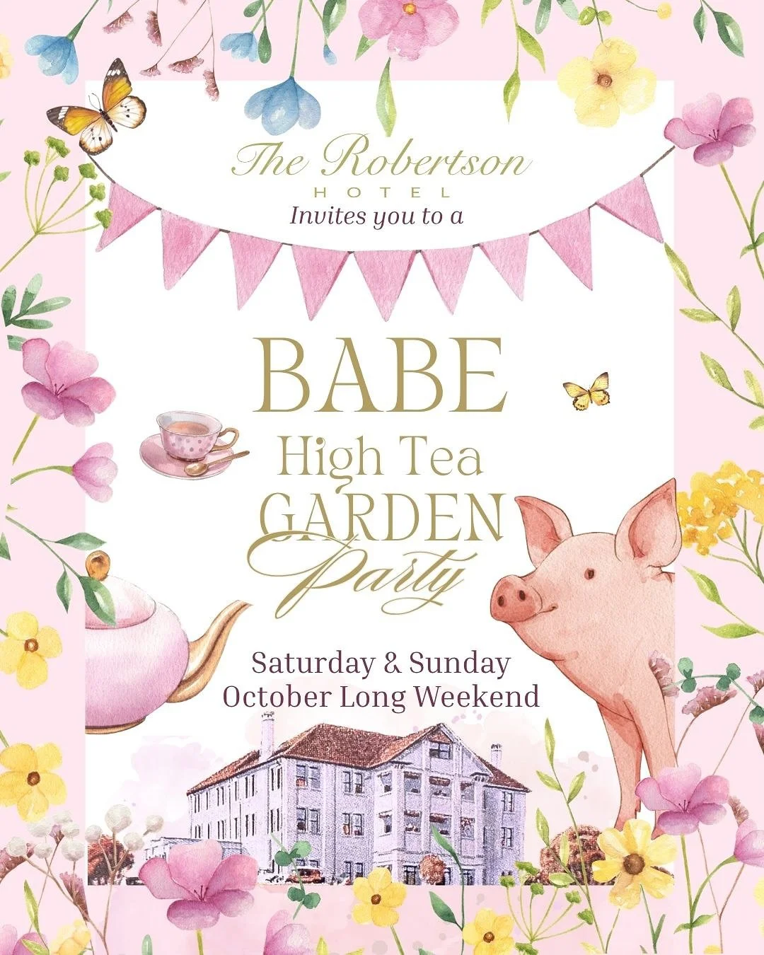 🌸 Book Your Babe High Tea 🌸

It&rsquo;s been 30 years since the release of the marvellous film Babe, which was filmed right here in Robertson, even on our grounds!

We&rsquo;ll be celebrating along with the rest of Robertson on October 4th &amp; 5t