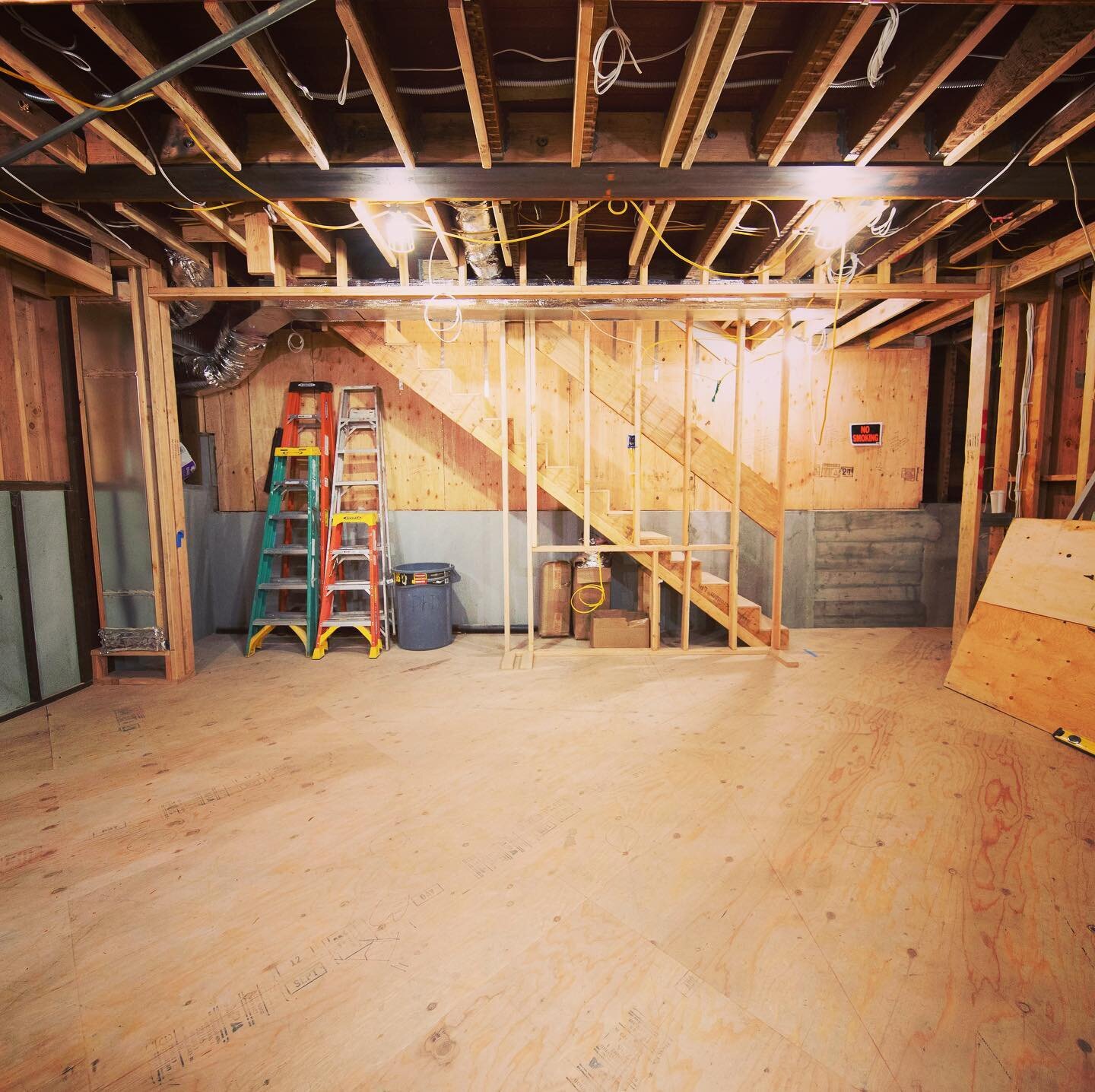 PAC Heights basement remodel nearly ready for drywall.

#concreteconstruction #timberframing 
#structuralengineering 
#steelbeams