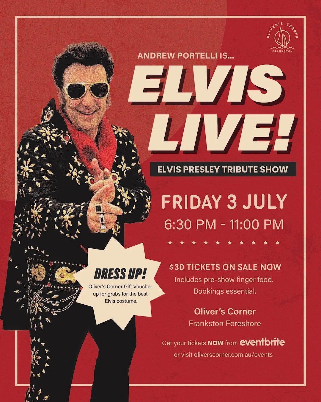 "Elvis Live!" Tribute Show at Oliver's Corner (18+)