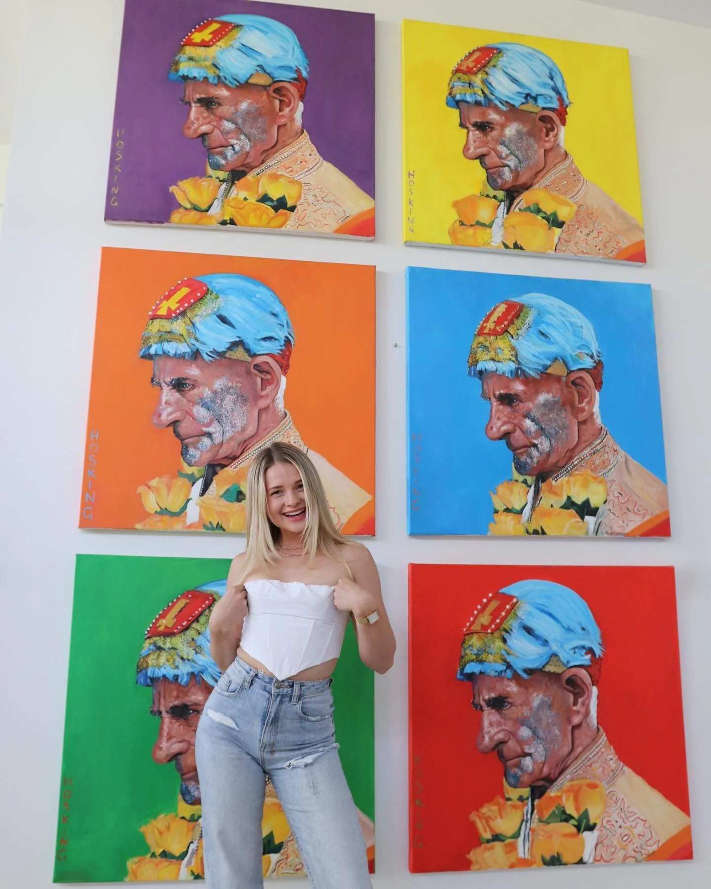 THE GlitterMan with the gorgeous @kristycremee 🌈 prints for sale 

#popart #rainbow #lgbtq #love #art #nfts #oilpainting #create #dream