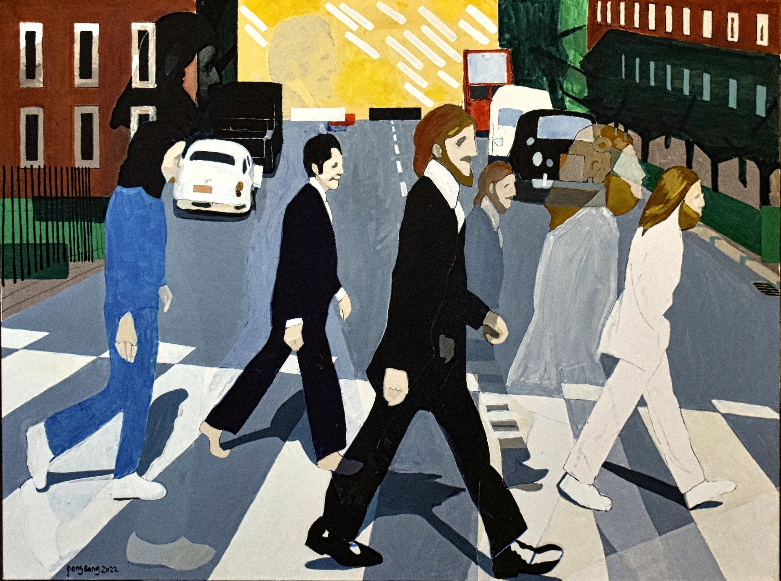 "Crossing", Left of the Triptych, Oil on Canvas, 36" x 48", 2022