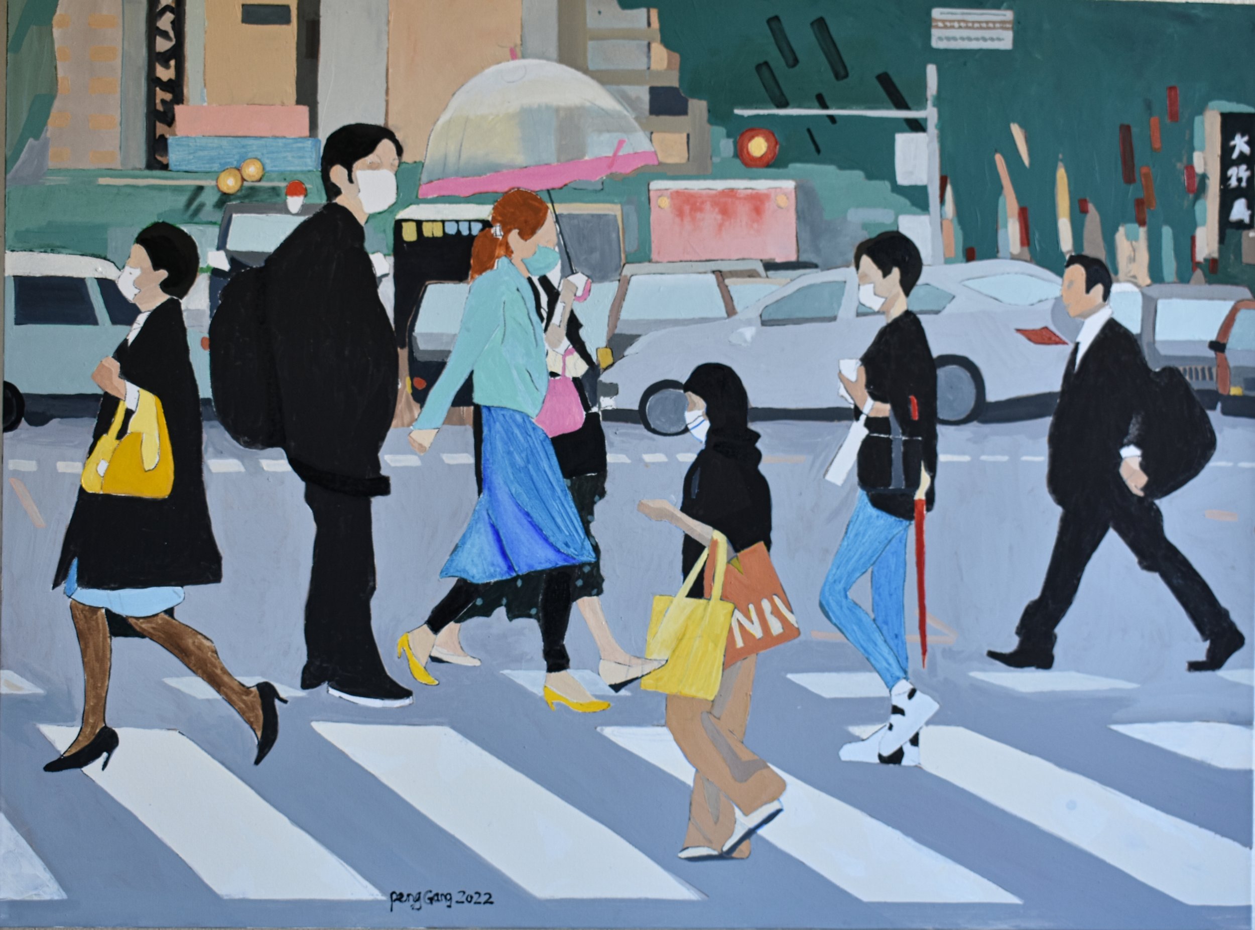 "Crossing", Right of the Triptych, Oil on Canvas, 36" x 48", 2022