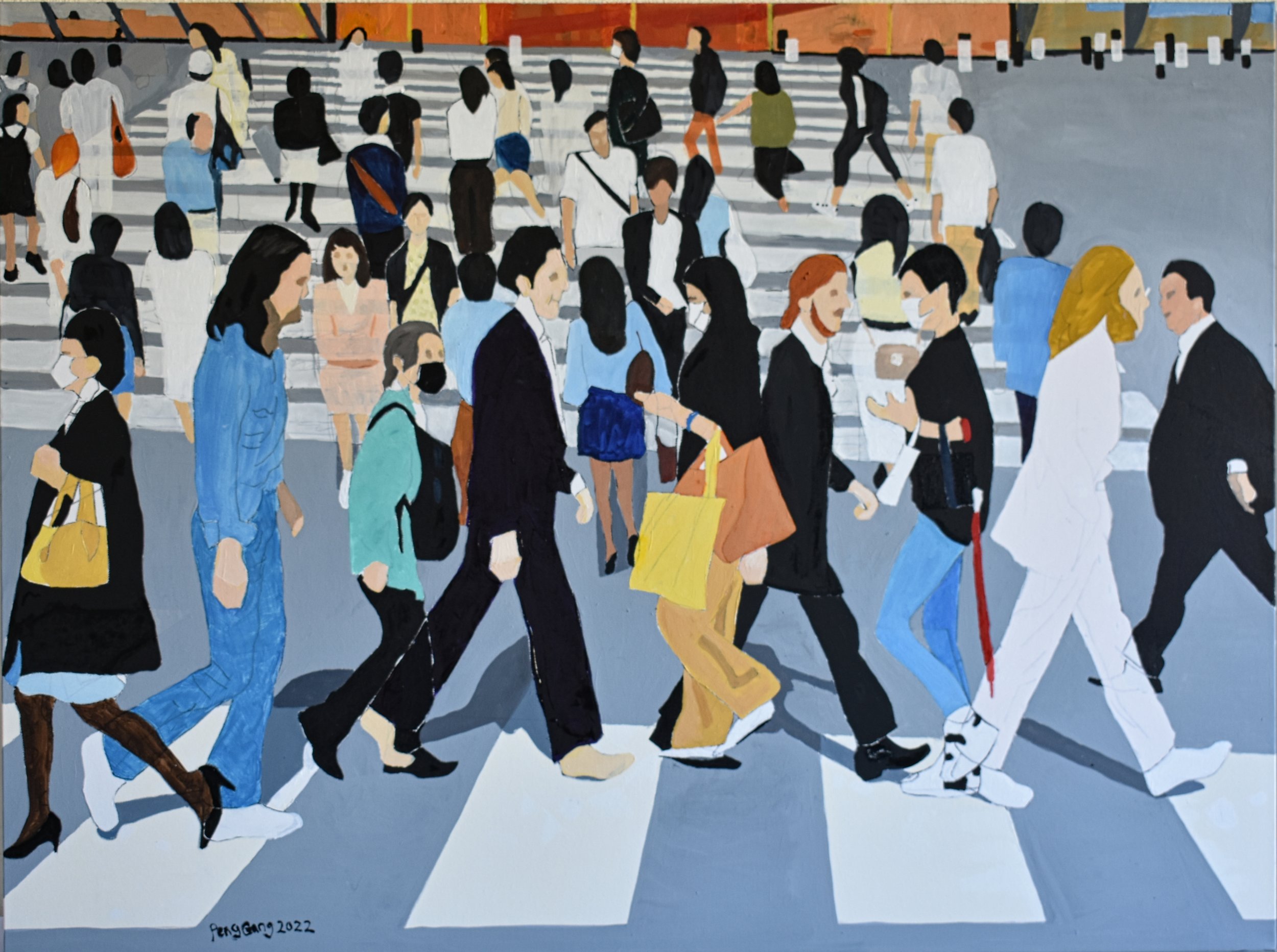 "Crossing", Center of the Triptych, Oil on Canvas, 36" x 48", 2022