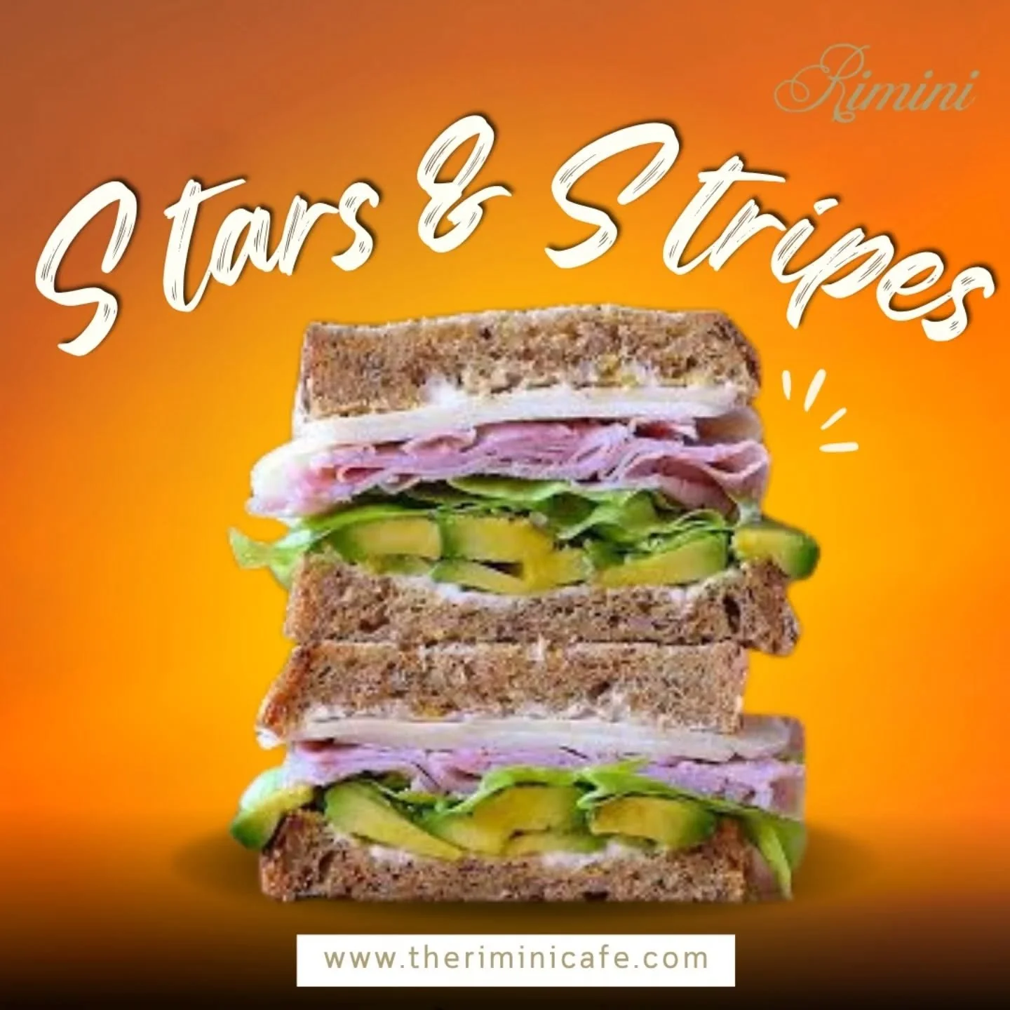 Stars & Stripes — A Taste Worth Celebrating! 🍔
 Experience classic American flavors and cozy vibes at The Rimini Cafe — where every bite feels like home. ❤️
📍 Visit us today and enjoy good food, great company, and a true taste of tr