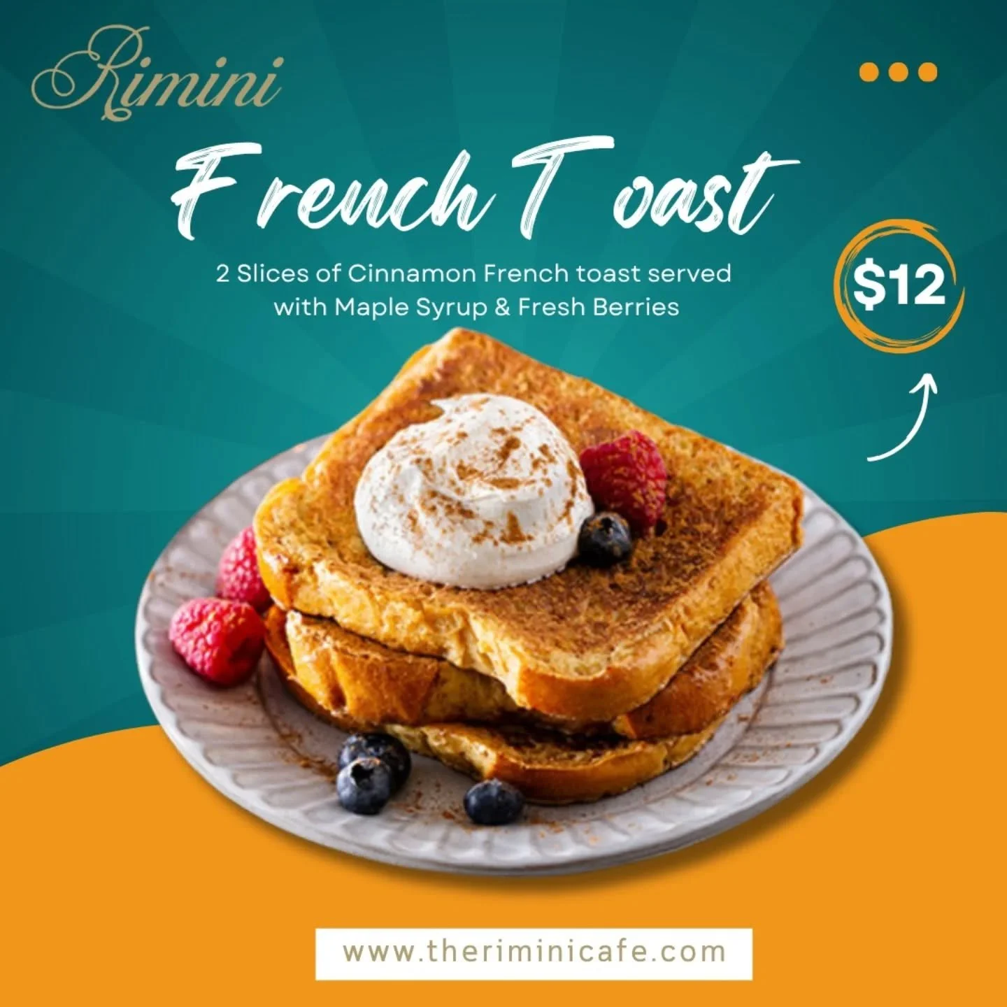 French Toast Lovers, This One’s for You! 🤍
 Indulge in 2 slices of Cinnamon French Toast, perfectly golden and served with Maple Syrup & Fresh Berries — the ultimate comfort breakfast that tastes like happiness on a plate! 🍯
✨ Trea
