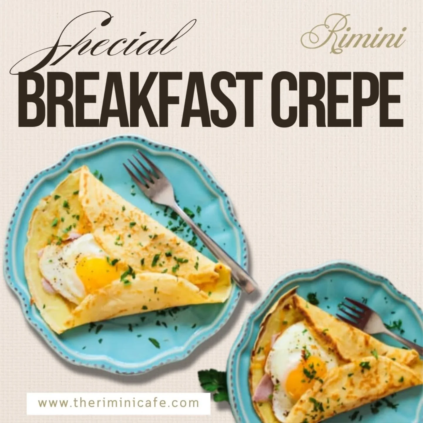 Breakfast Crepe Delight! ✨
 Start your morning right with our fluffy crepe filled with scrambled eggs, melted cheddar cheese, and your choice of crispy bacon 🥓 or a savory turkey sausage patty 💛
The perfect balance of comfort and flavor — be