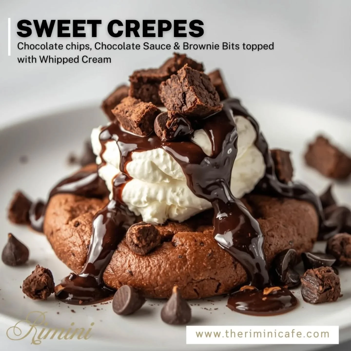 Sweet lovers, this one&rsquo;s for you!
Indulge in our irresistible SWEET CREPES &mdash; the perfect treat for your dessert cravings! 😍
Soft, delicate crepes filled with chocolate chips, rich chocolate sauce, and delicious brownie bits, all topped w