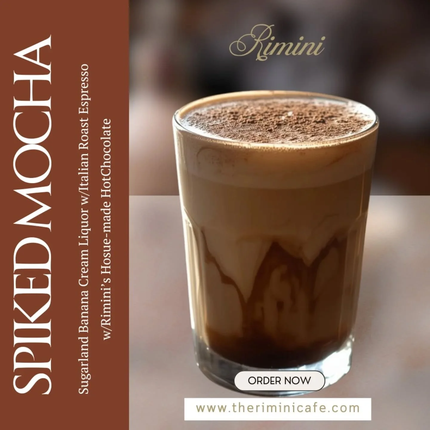 Craving something bold, creamy, and unforgettable?
Meet the Spiked Mocha &mdash; a rich and indulgent treat that blends Sugarland Banana Cream Liquor, smooth Italian Roast Espresso, and Rimini&rsquo;s house-made hot chocolate for the ultimate flavor 
