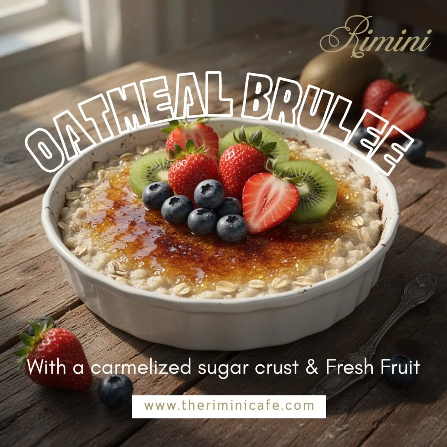 Oatmeal Br&ucirc;l&eacute;e &mdash; Breakfast, But Make It Gourmet
Imagine creamy, comforting oatmeal topped with a perfectly caramelized sugar crust&hellip; crack it with your spoon and enjoy that irresistible crunch 🍯 Finished with fresh, vibrant 