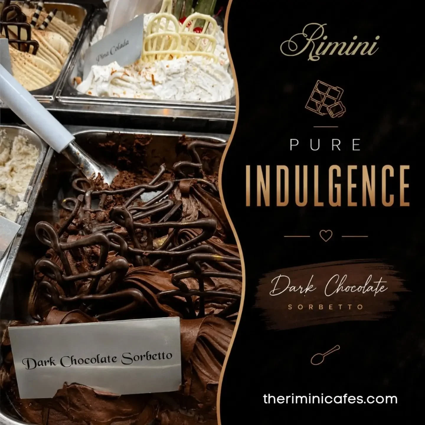 Pure Indulgence in Every Scoop! 🤎
Experience the rich, intense flavor of our Dark Chocolate Sorbetto &ndash; a perfectly smooth, dairy-free frozen treat crafted for true chocolate lovers. Every bite is a luxurious balance of bold cocoa and refreshin