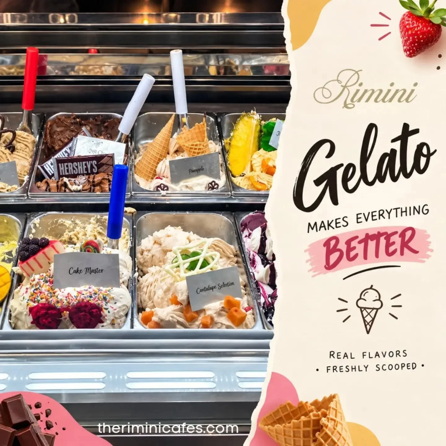 Fresh flavors. Creamy perfection. Happiness in every scoop! 🍨
Treat yourself to the refreshing taste of Pineapple &amp; Cantaloupe Selection Gelato&mdash;made with real flavors and freshly scooped just for you. 😋
Because a little sweetness can make