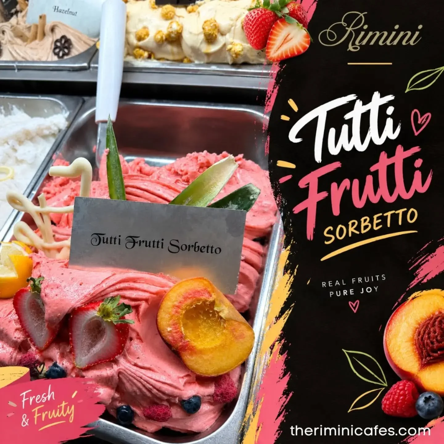 Fresh. Fruity. Full of Pure Joy! 🍇
Taste the refreshing burst of real fruit with Tutti Frutti Sorbetto from Therimini Cafes! 🍧

Made with the goodness of real fruits, every scoop delivers a deliciously fresh and vibrant flavor that&rsquo;s perfect 
