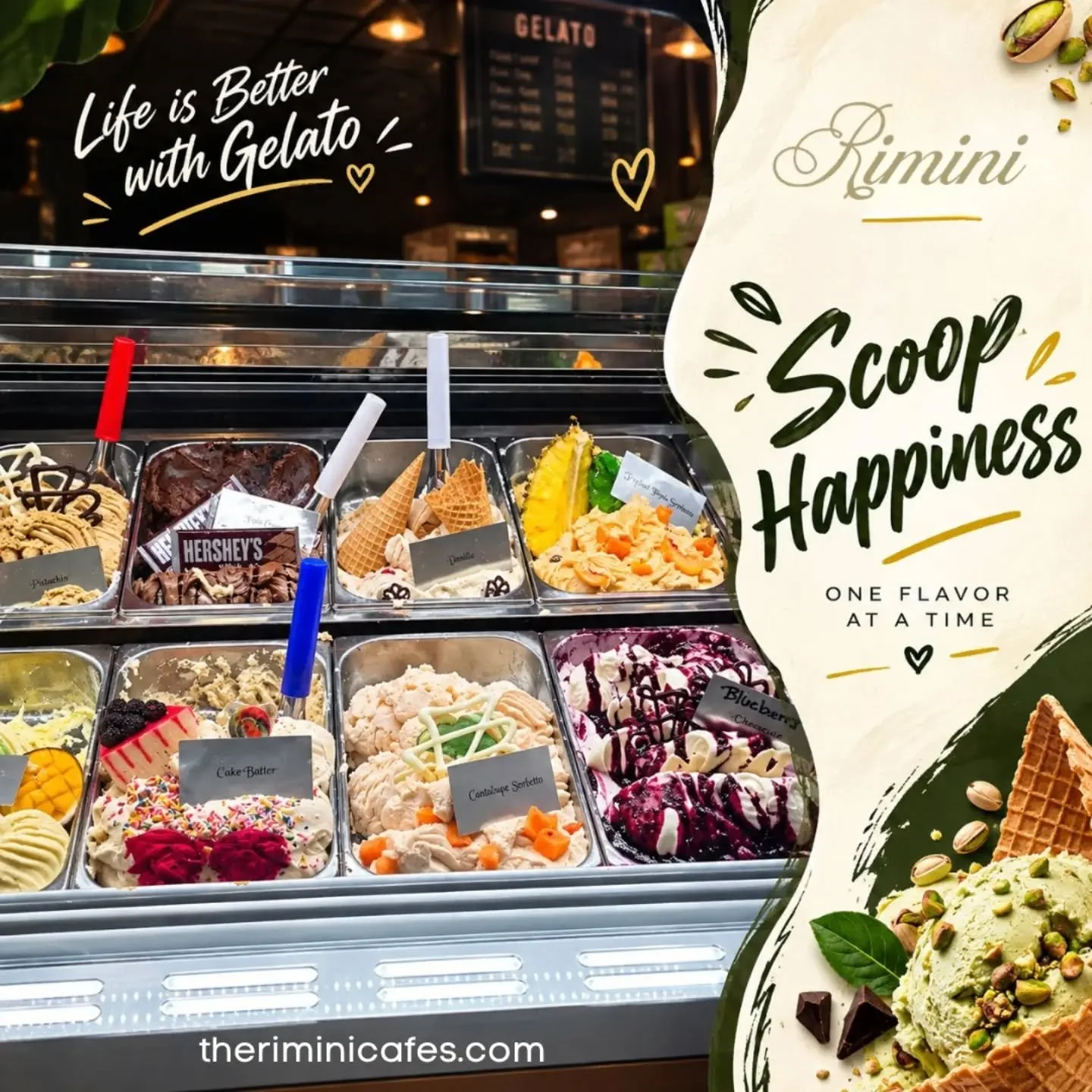 Life is Better with Gelato! 💛
A little sweetness can turn any day into a special moment. At Therimini Caf&eacute;s, every scoop is crafted to bring happiness, flavor, and unforgettable memories&mdash;one delicious bite at a time. 😋

Discover your f