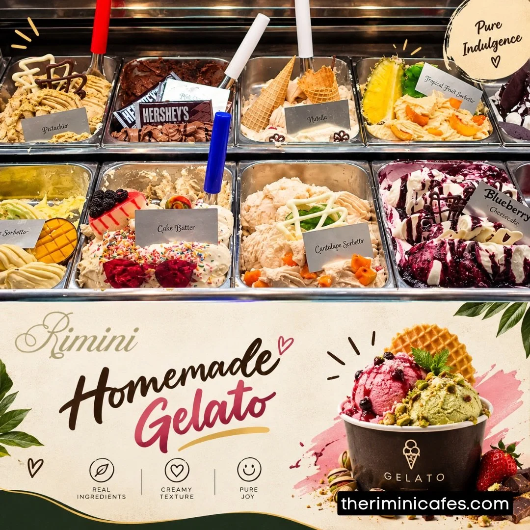 Every scoop is made with love, real ingredients, and pure joy! ✨
Experience the irresistible taste of homemade gelato at Therimini Cafes&mdash;where every bite is crafted to deliver rich flavor, a creamy texture, and unforgettable happiness.
🌿 Pure 
