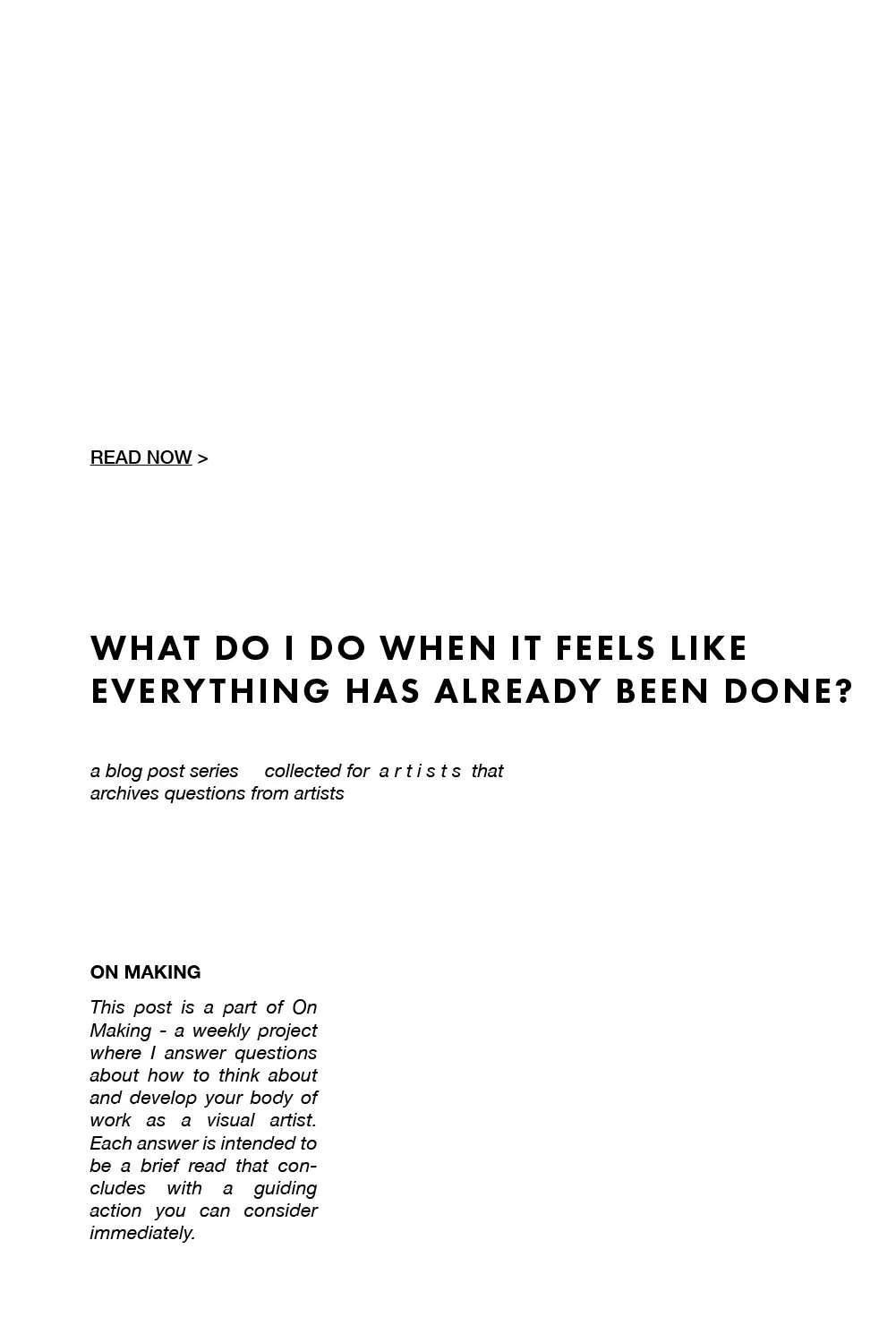 What do I do when it feels like everything has already been done