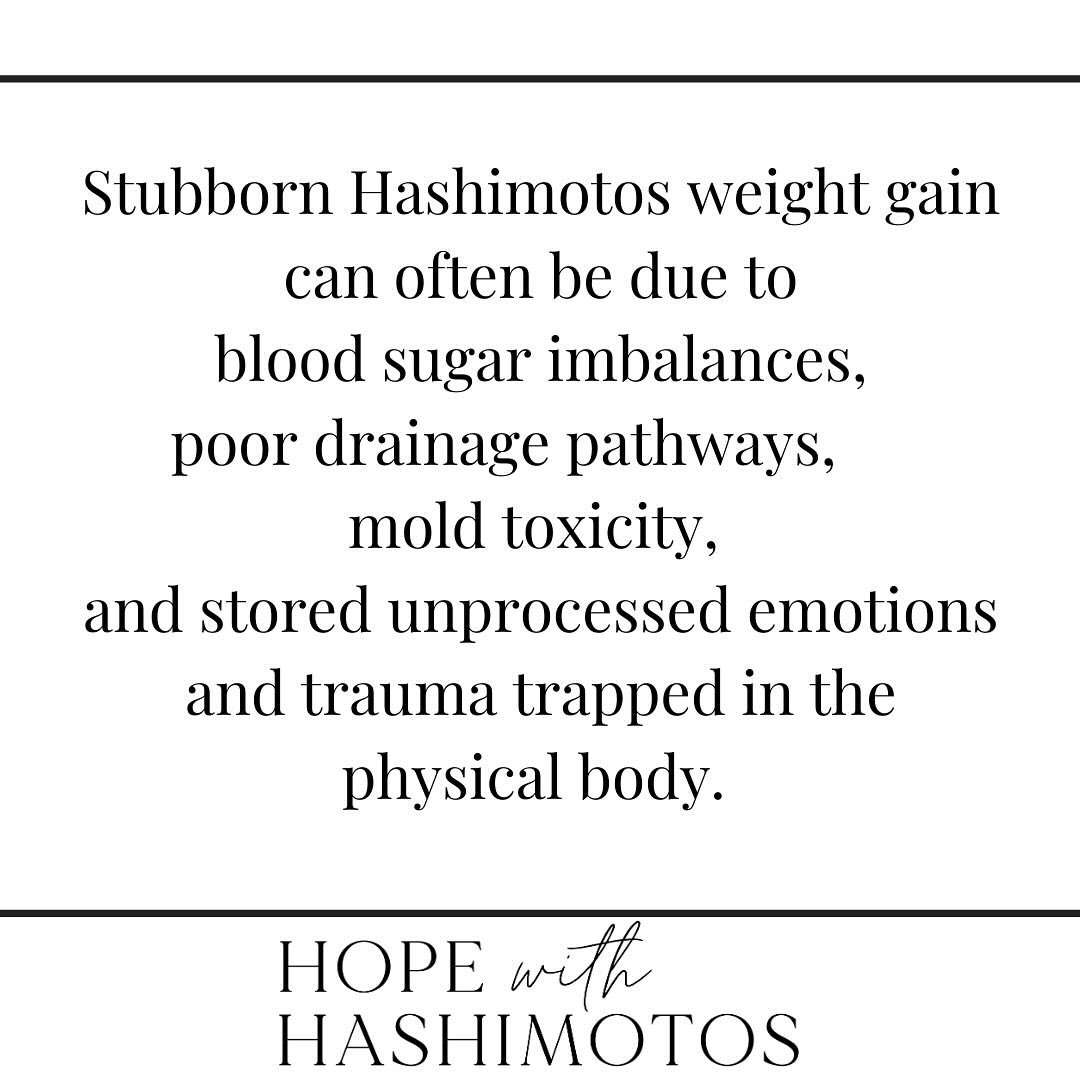 You don&rsquo;t need to &ldquo;exercise more and eat less&rdquo;🙄 
.
Stubborn Hashimotos weight gain is the body seeing physical + emotional stressors. 🔥 
.
I find with clients who have &ldquo;done all the things&rdquo; their nervous system is ofte