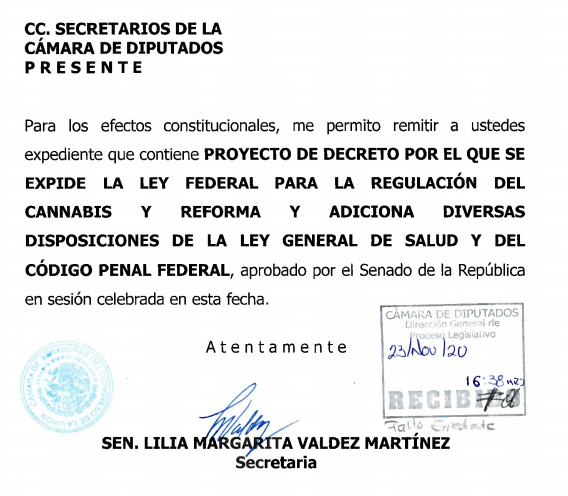 Imagen: Gaceta Parlamentaria, Cámara de Diputados, 24 de noviembre de 2020.