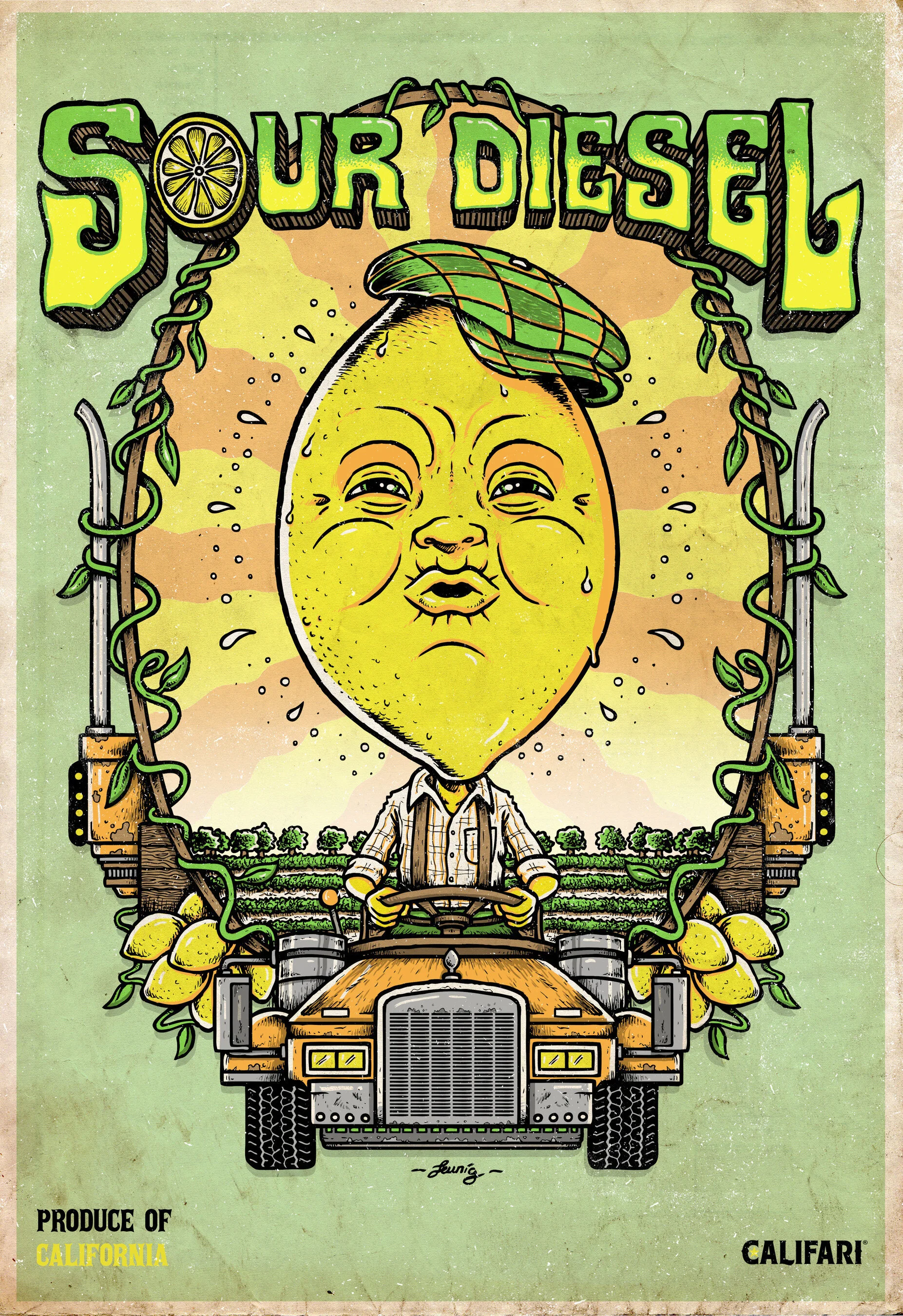   Pieza “Sour Diesel”, del artista Matt Leunig.     Imagen: Merida Capital Holdings / Califari.  