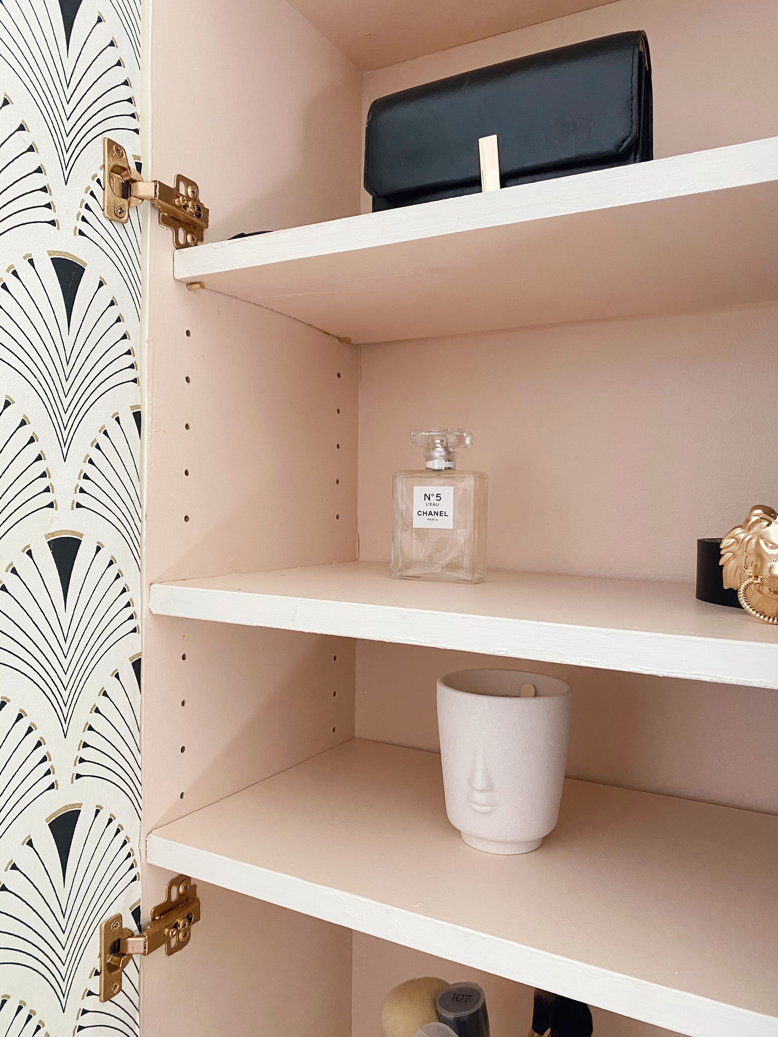 Handbag and shoe display cabinet. IKEA Billy Bookcase. #ikea #billybookcase  #chanel #louisvuitton #gucci …