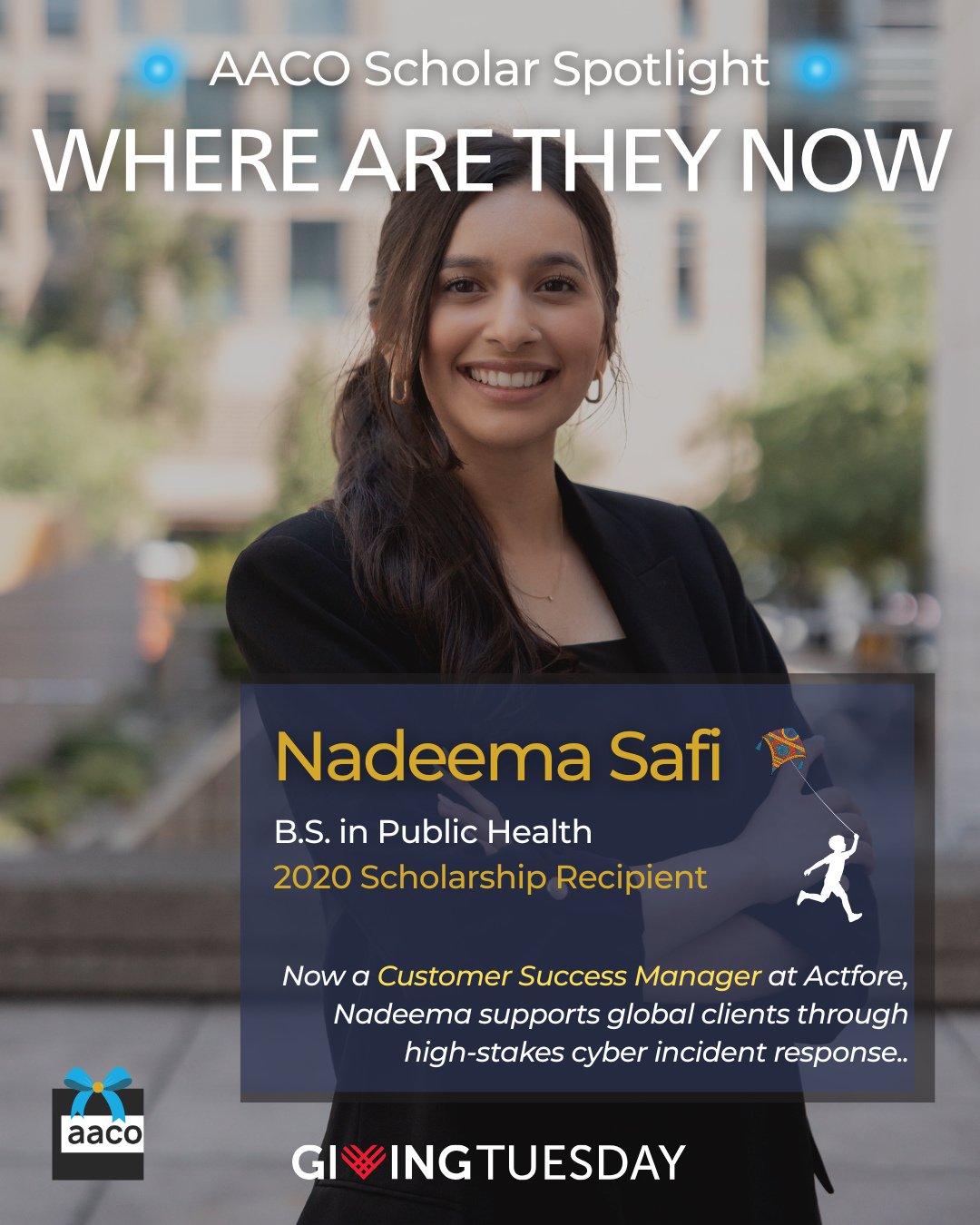 Before @nadeemasafi ever became an AACO Scholar, she was a full-time student balancing two jobs and dreaming of a community she hadn&rsquo;t yet found.⁠
&ldquo;I kept tabs on AACO and waited for something to call my name.&rdquo;⁠
⁠
When she finally s