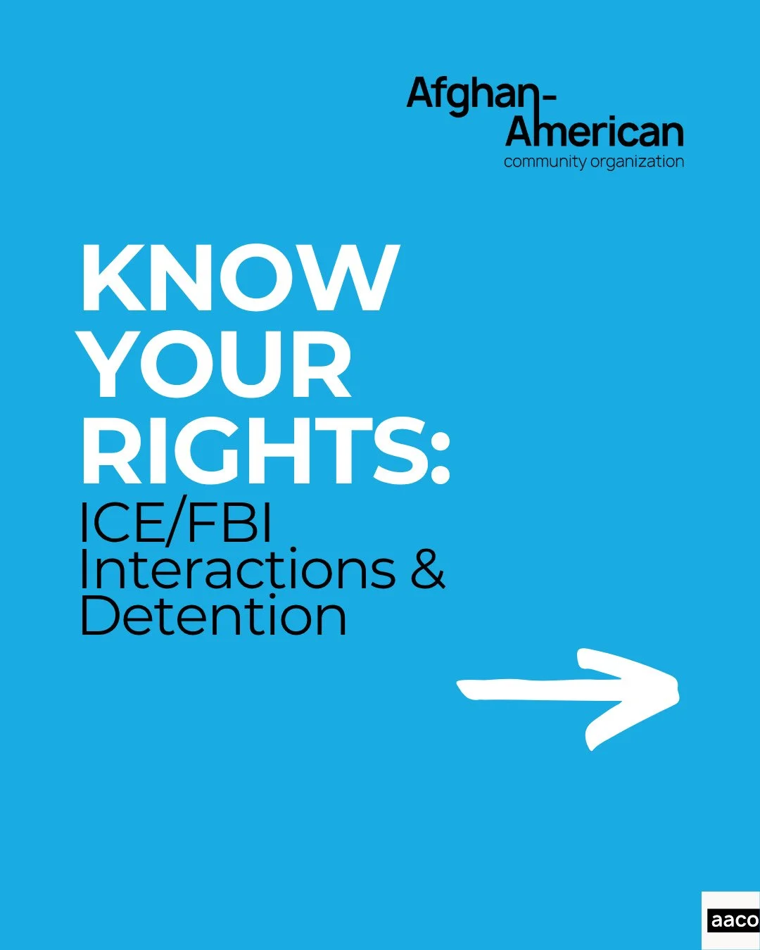 Know your rights: ICE/FBI Interactions &amp; Detention (English) ⁠
⁠
We have created this guide to help community members understand what to do if they encounter ICE or if a loved one is detained.⁠
⁠
Swipe through for key information on:⁠
&bull; Your