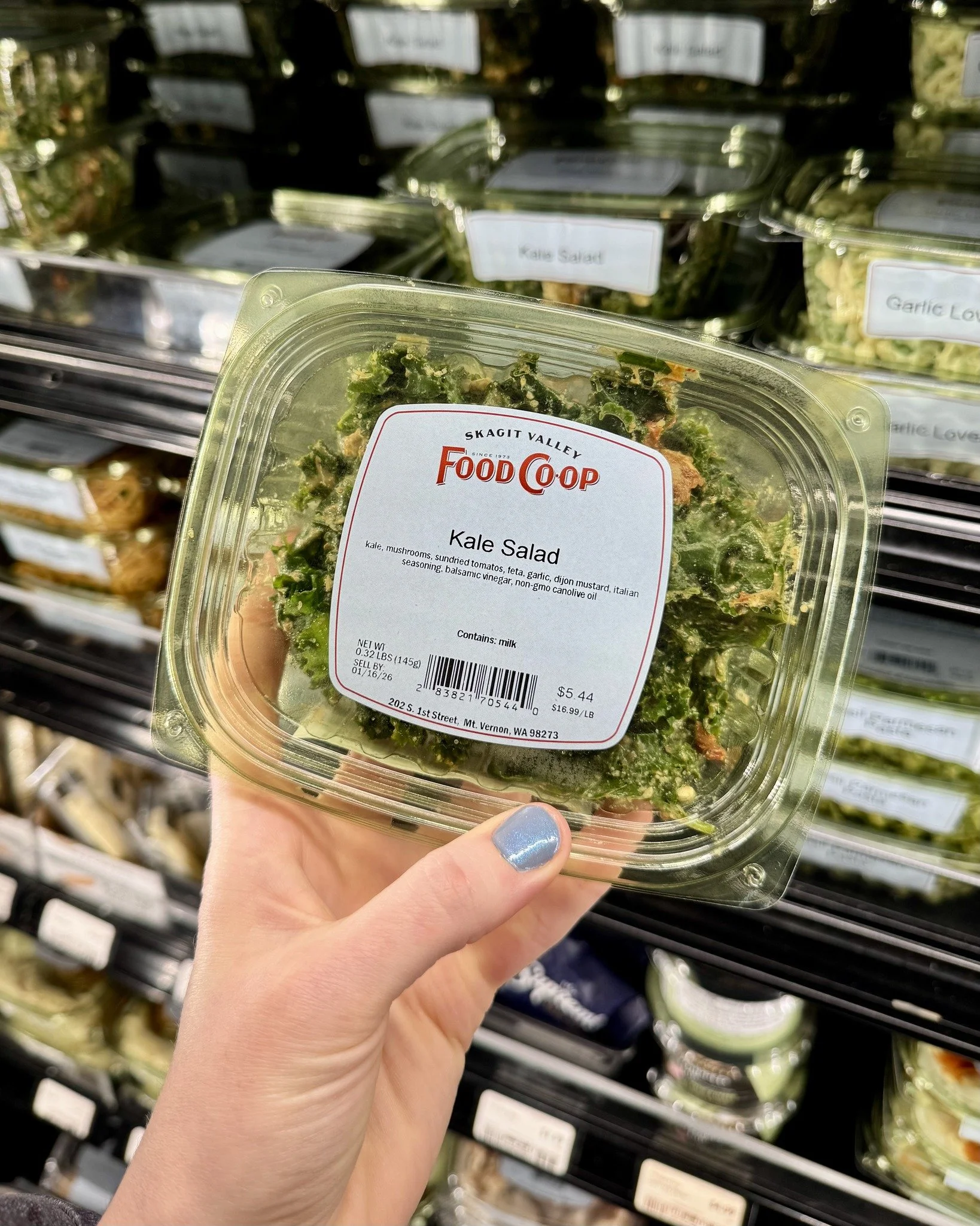 kale salad in a compostable package