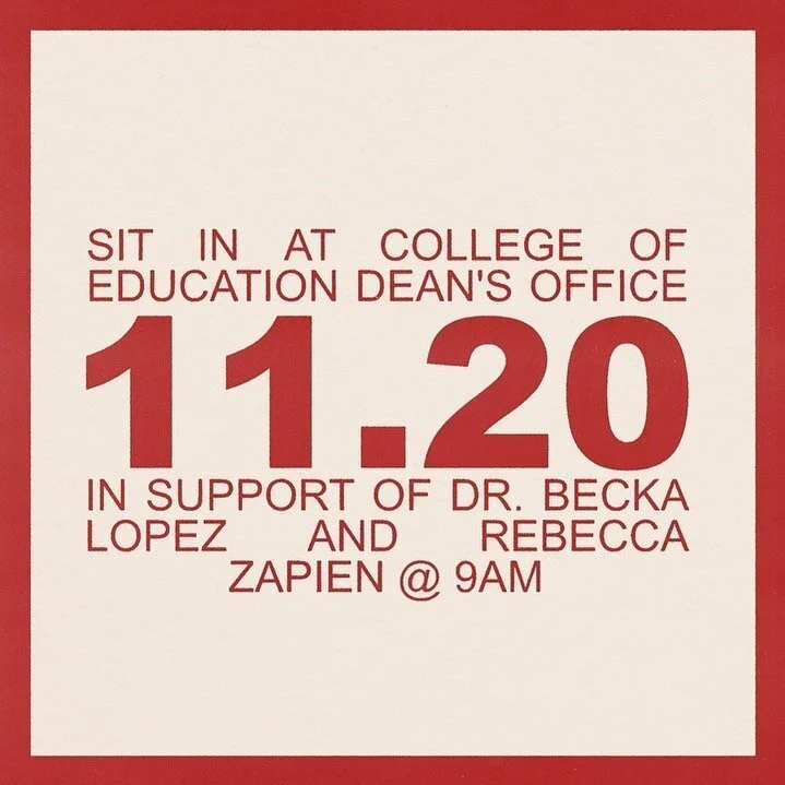 During the week of November 6th, UA Early Childhood Education professors Dr. Becka Lopez and Rebecca Zapien made the decision to present to their classes on the occupation of Palestine and assault on Gaza by Israel by leading a discussion with their 