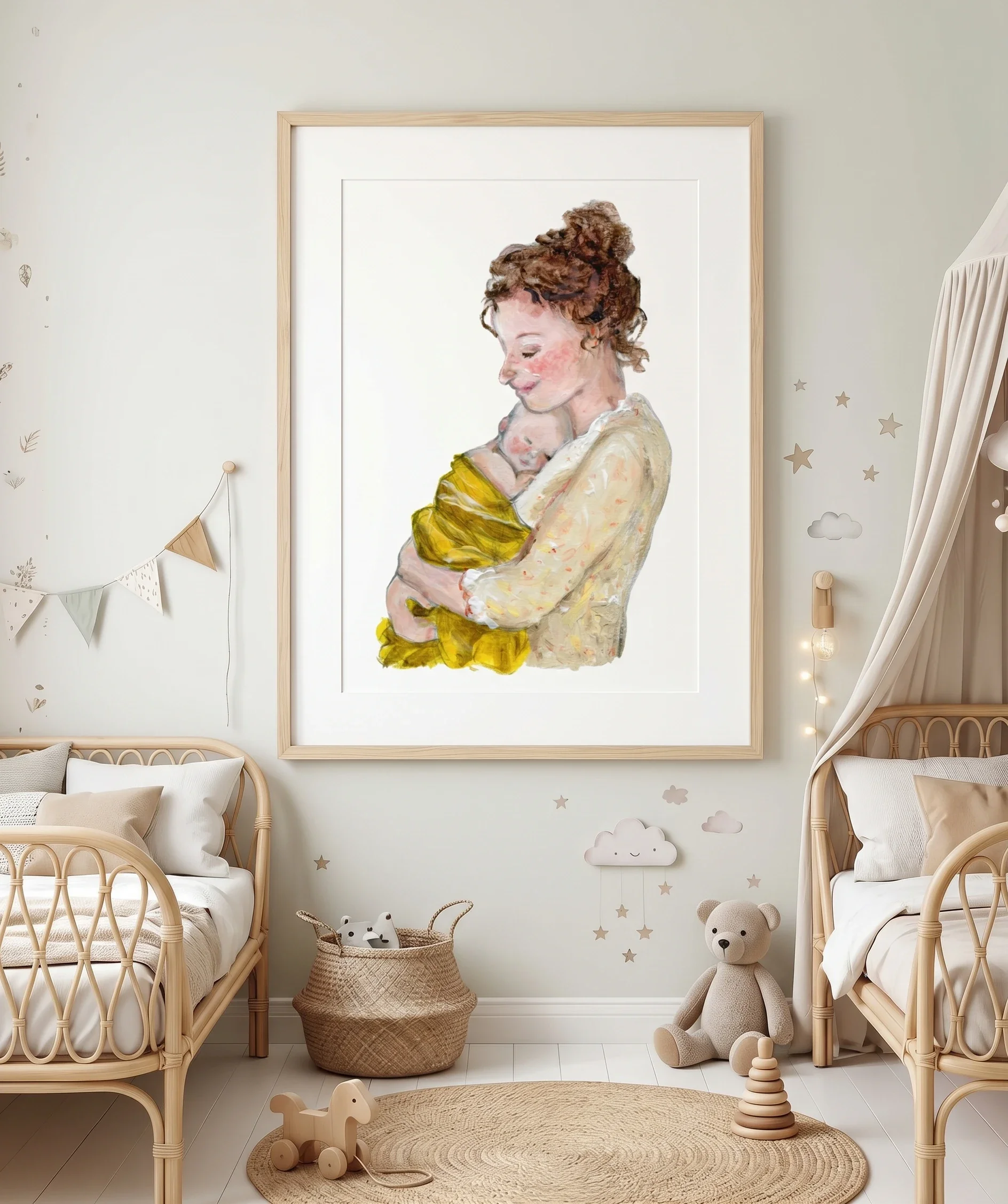 Schönes Bild an der Wand in einem Kinderzimmer
