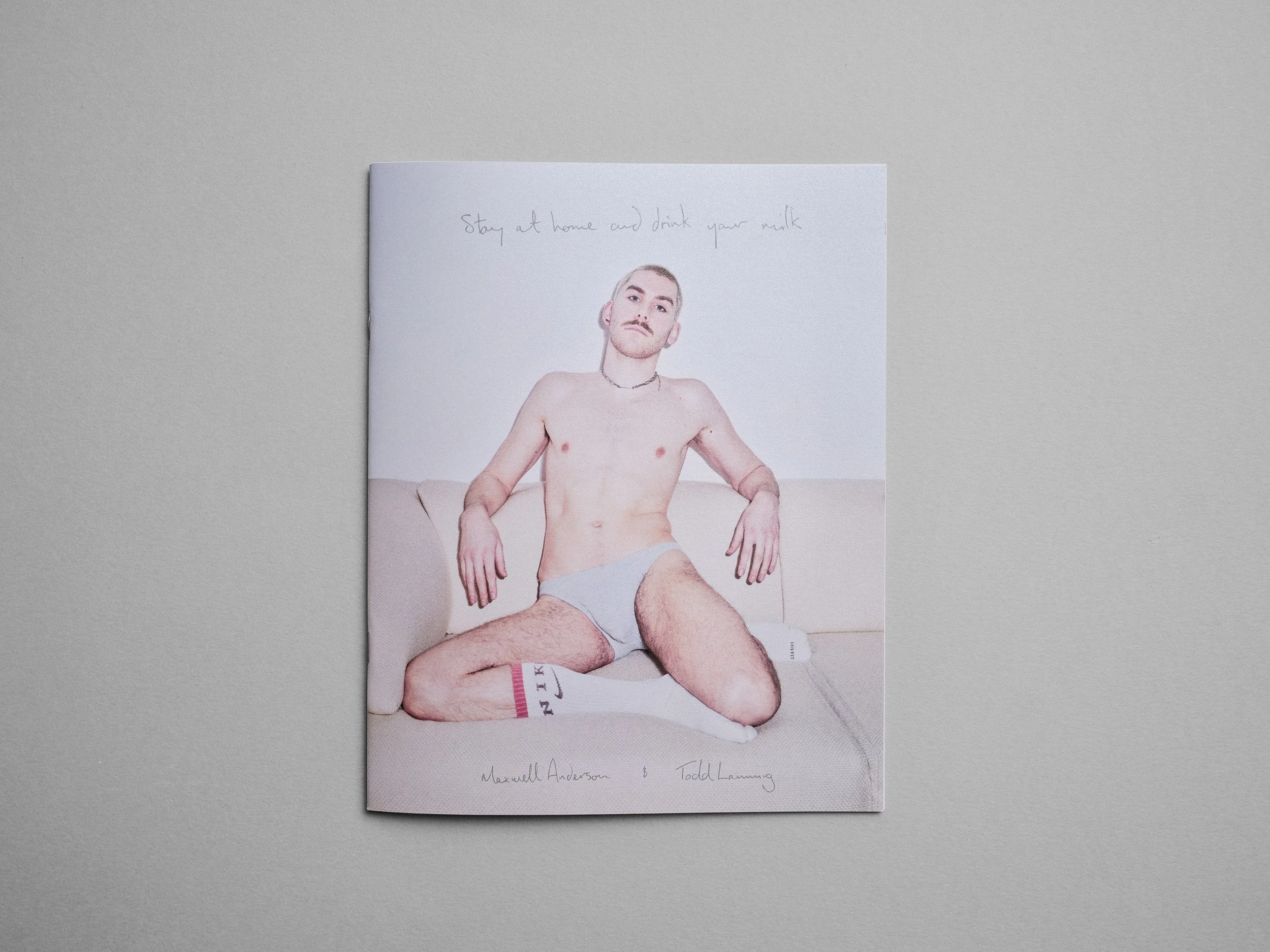 Photo zine hand made by artist photographer Maxwell Anderson of queer model Todd Lamming in London.