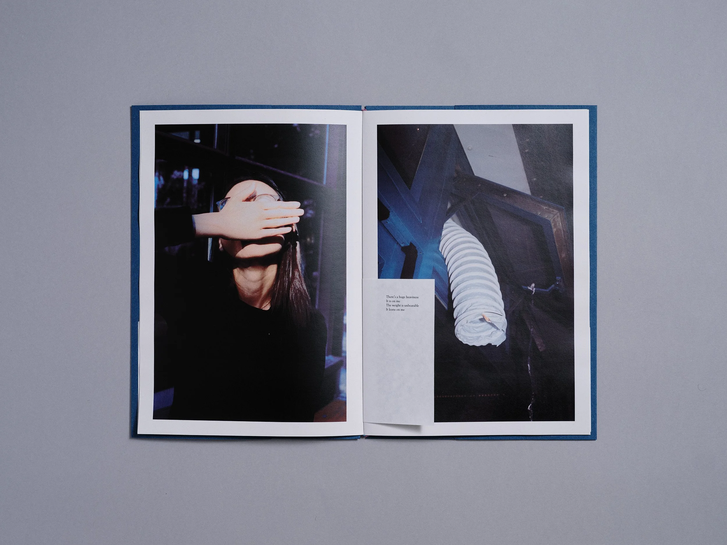 A hand made printed photobook zine of photographs and a poem, hand made by London based artist and photographer Maxwell Anderson