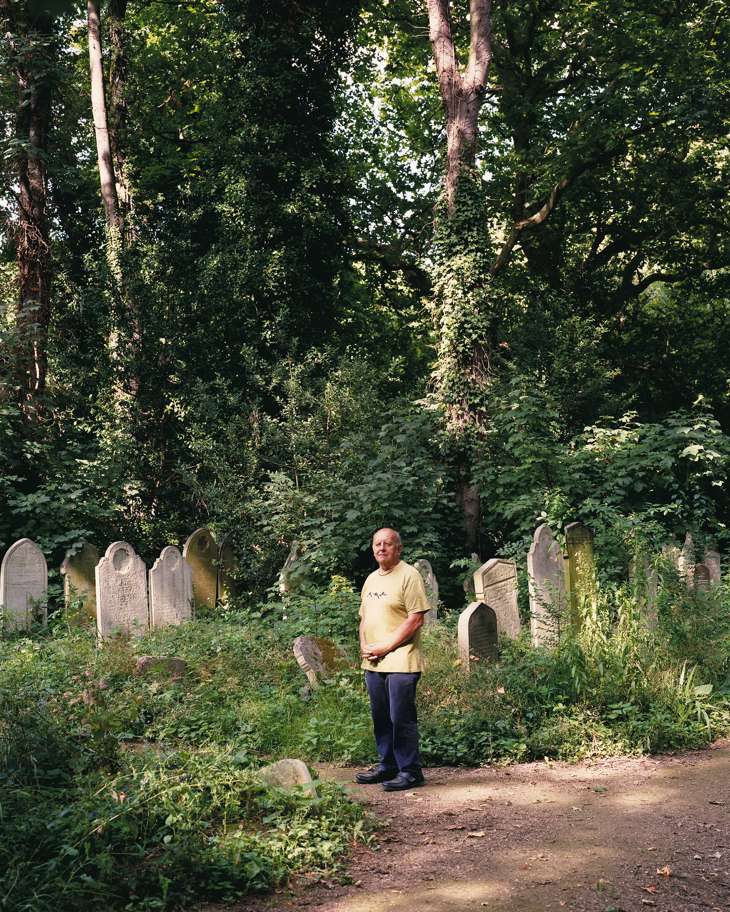 Series of photographic portraits by the photographer Maxwell Anderson taken in Mile End Cemetery ark in East London.