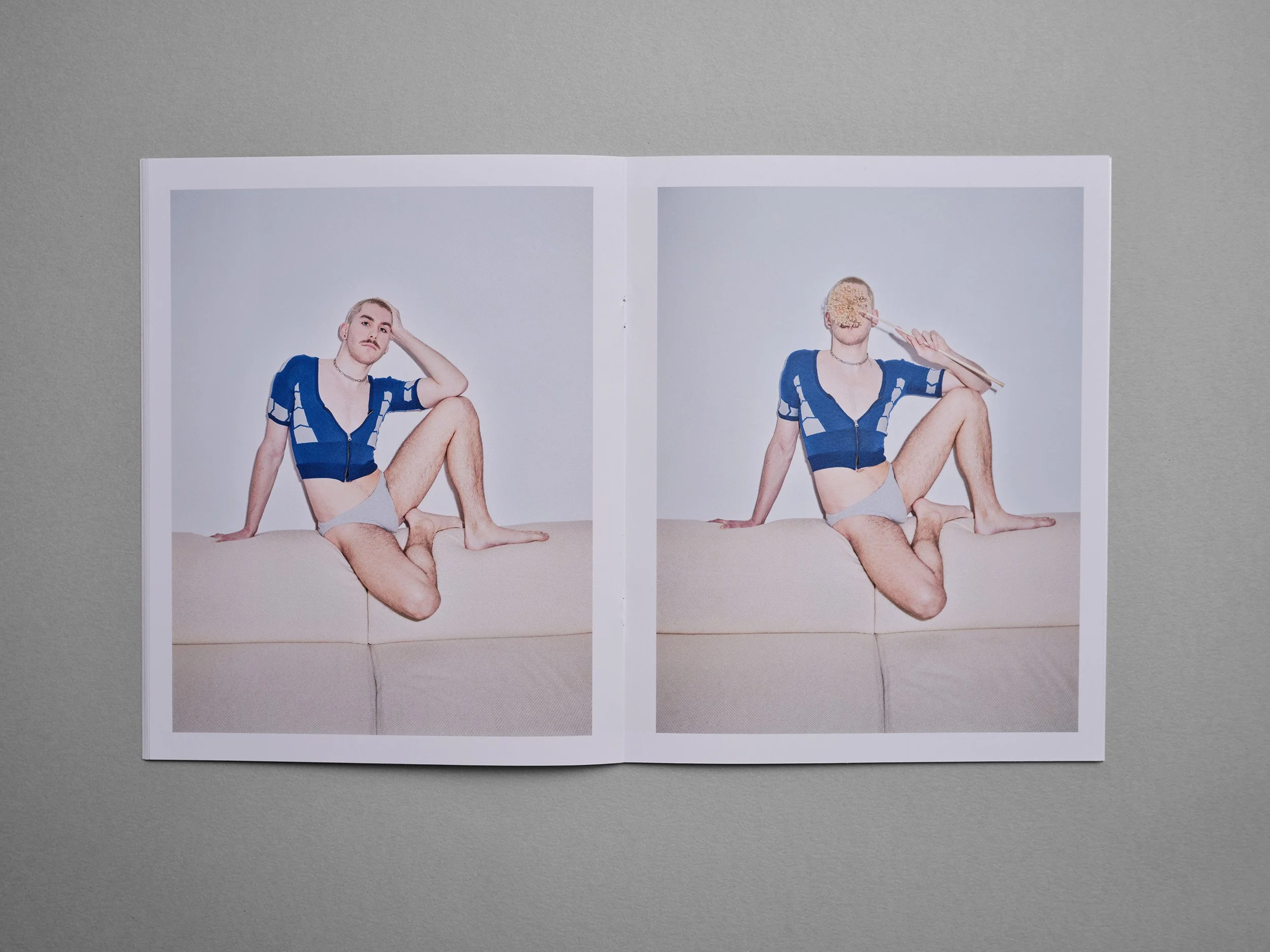 Photo zine hand made by artist photographer Maxwell Anderson of queer model Todd Lamming in London.