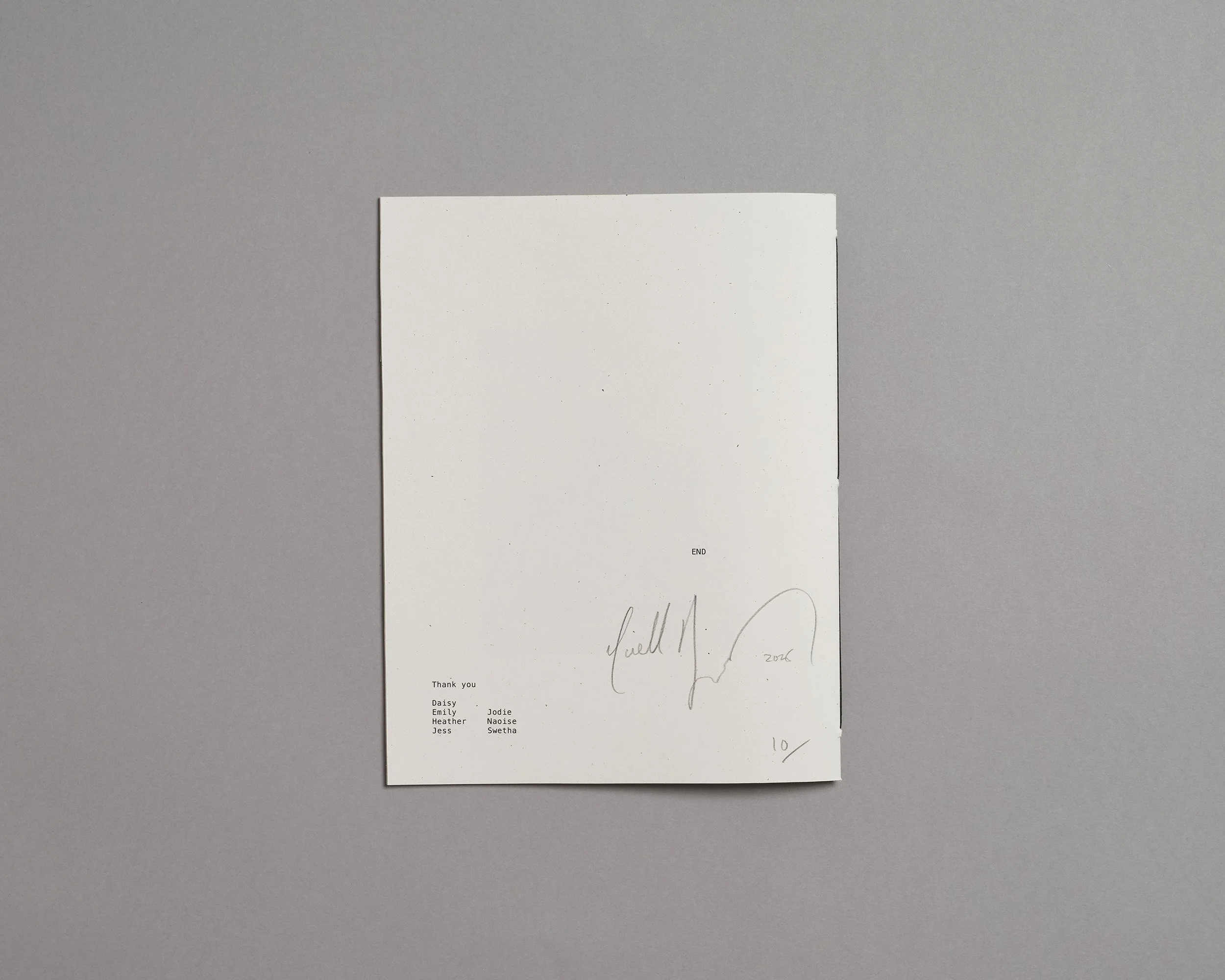 Photo zine hand made by artist photographer Maxwell Anderson, laser printed with Xerox on recycled paper, including portraits of model Swetha in London