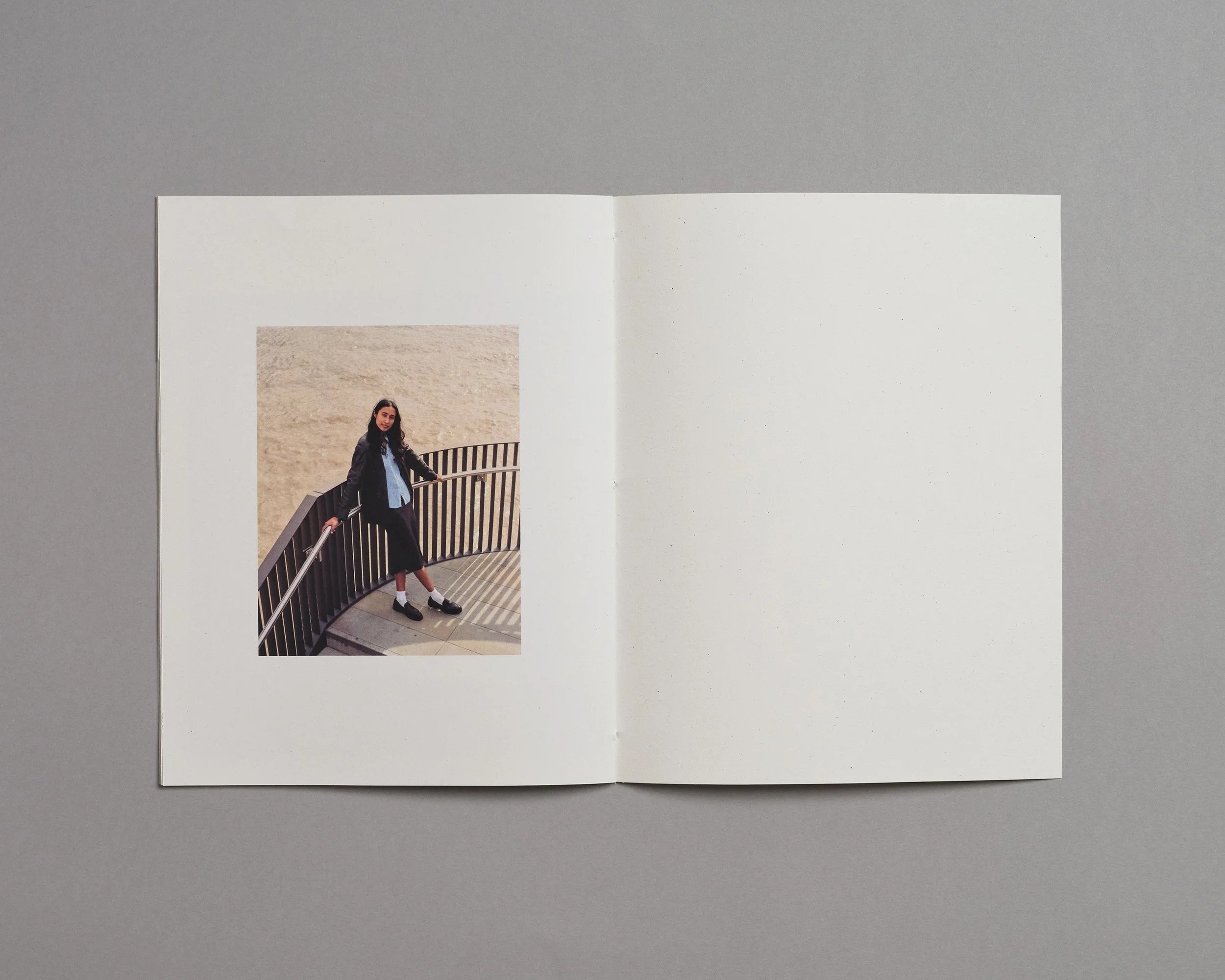 Photo zine hand made by artist photographer Maxwell Anderson, laser printed with Xerox on recycled paper, including portraits of model Swetha in London