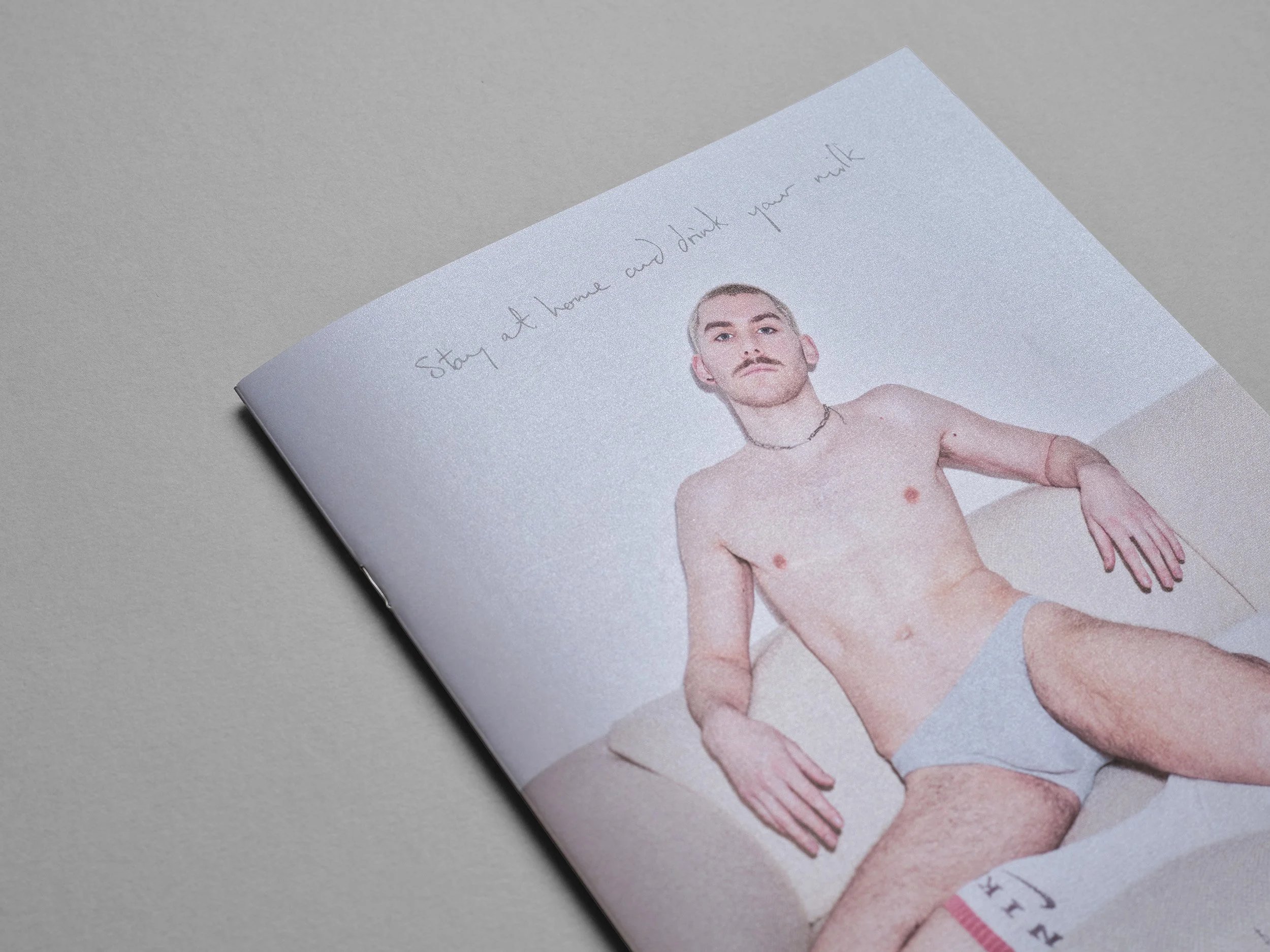 Photo zine hand made by artist photographer Maxwell Anderson of queer model Todd Lamming in London.