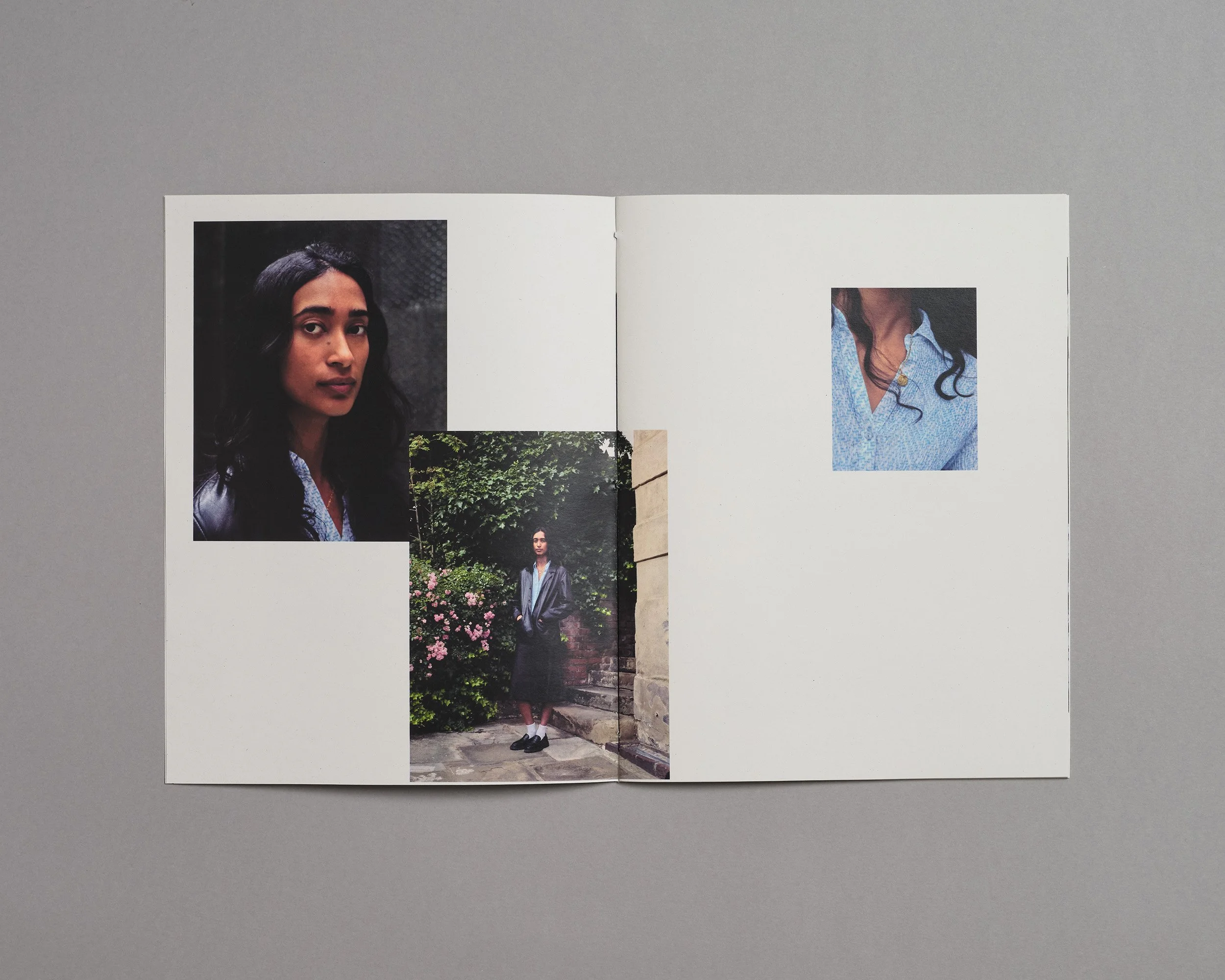 Photo zine hand made by artist photographer Maxwell Anderson, laser printed with Xerox on recycled paper, including portraits of model Swetha in London
